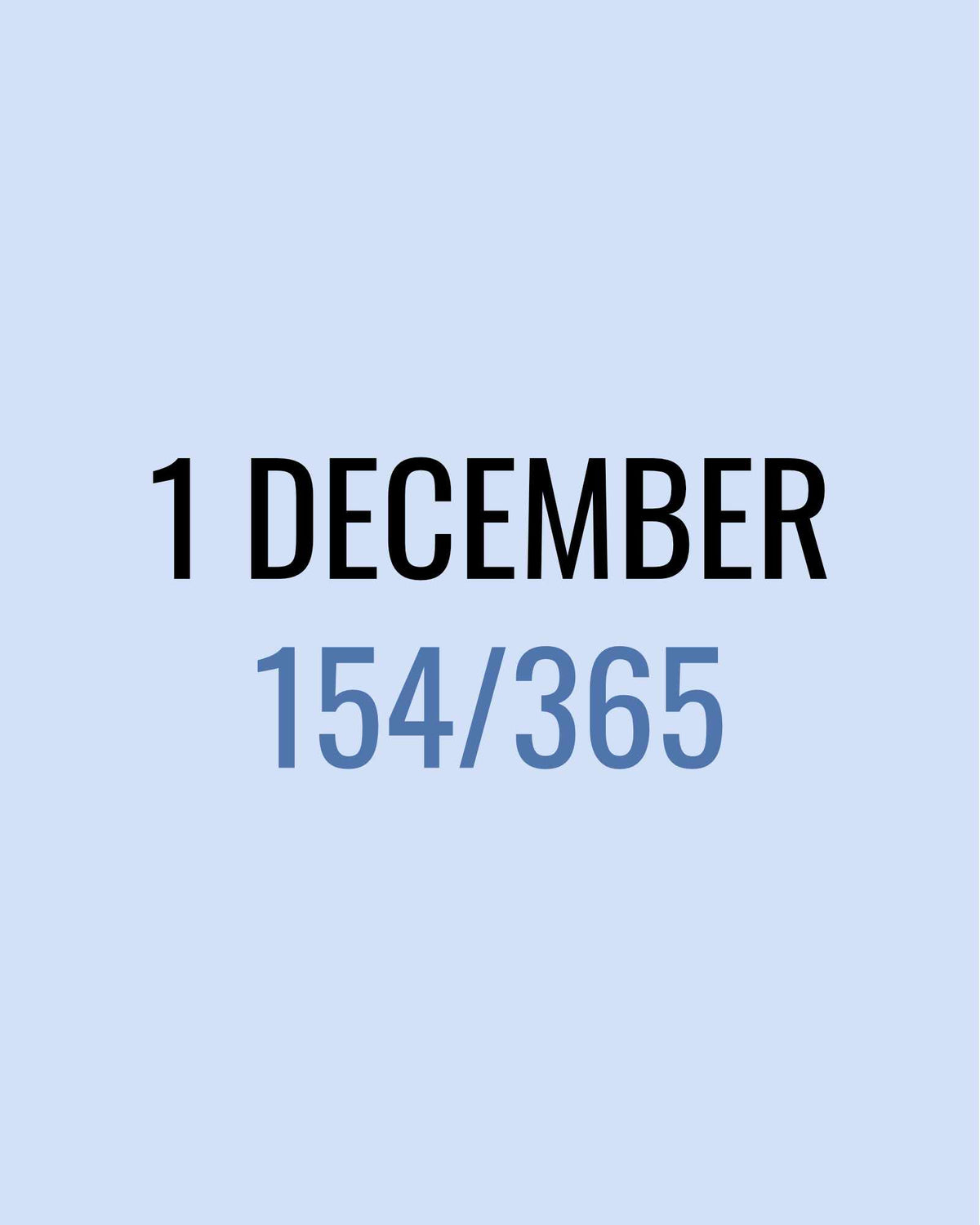 1 December – 154/365