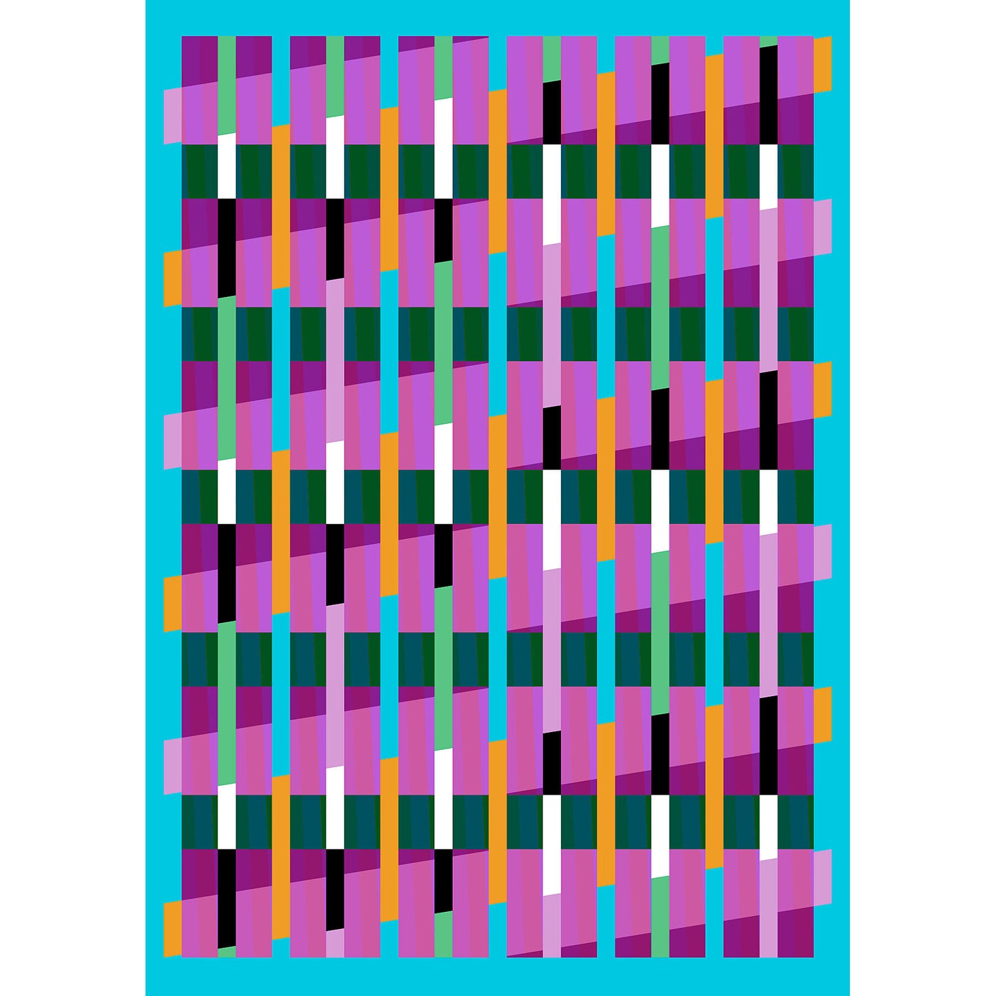Lux Series giclée print by Victoria Mardon – colourful abstract geometric pattern on blue background.
