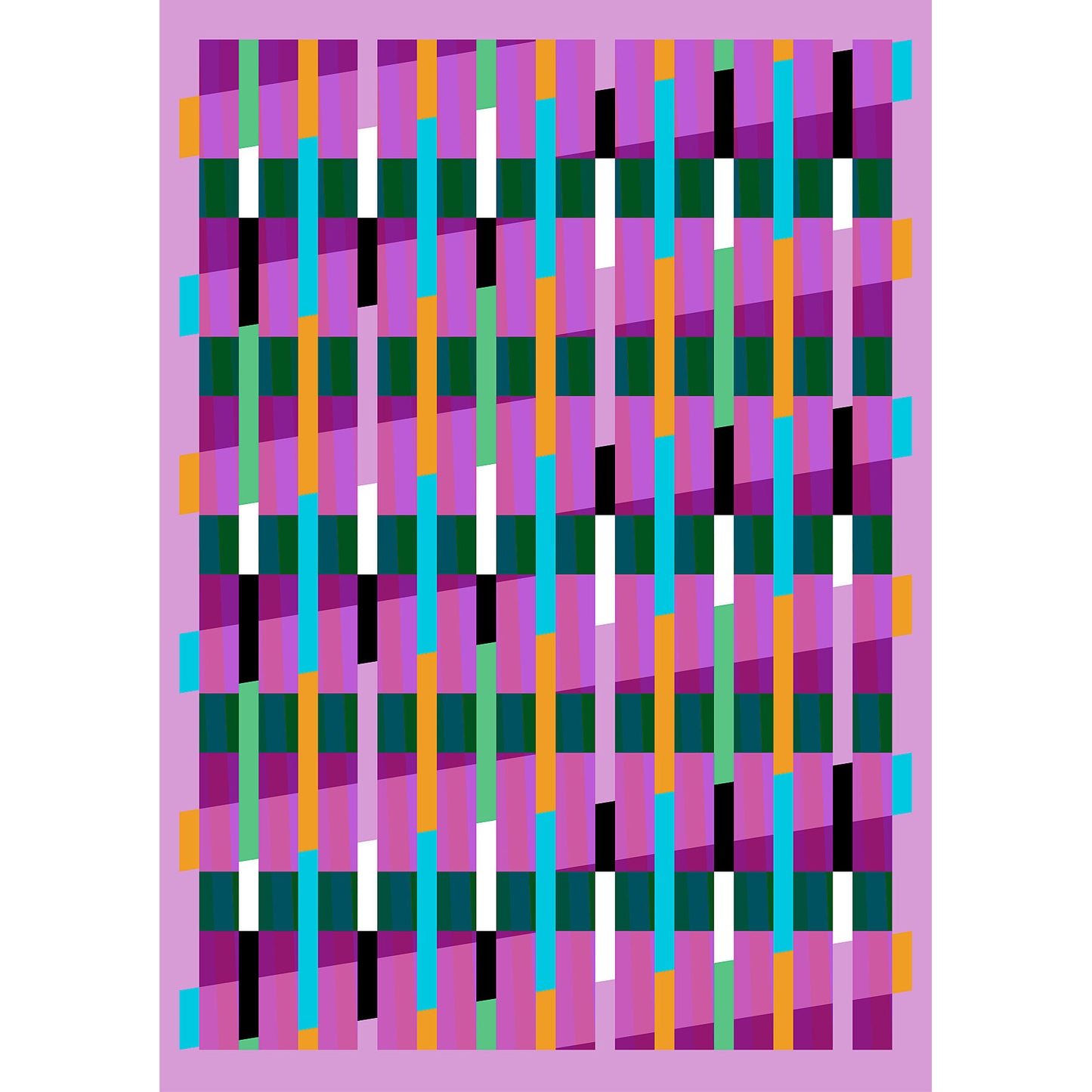 Lux Series giclée print by Victoria Mardon – colourful abstract geometric pattern on pink background.