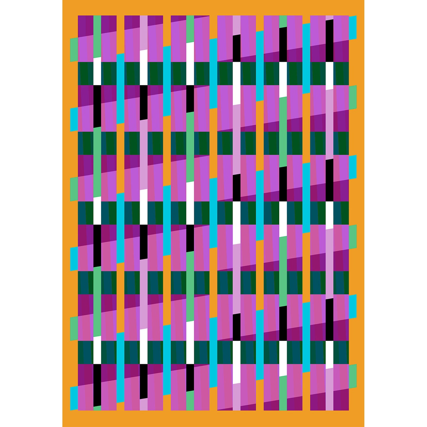 Lux Series giclée print by Victoria Mardon – colourful abstract geometric pattern on yellow background.