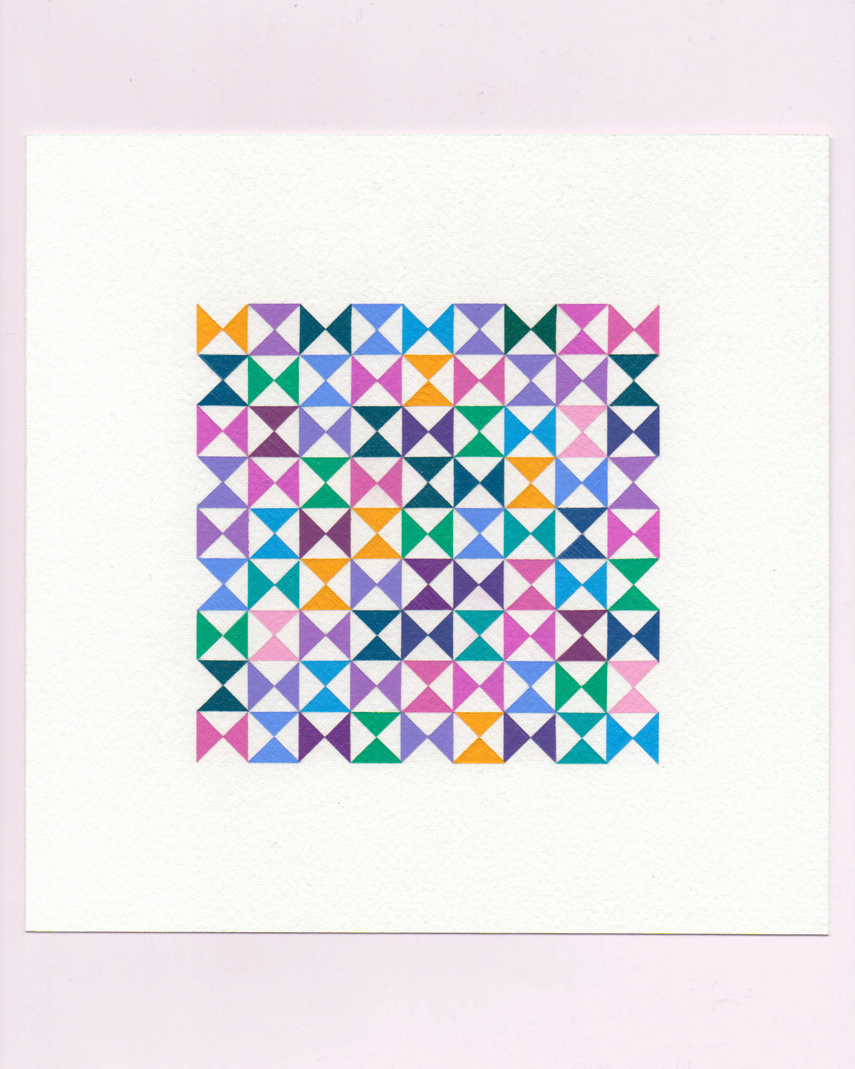 Bold, graphic multicoloured abstract painting with repeating geometric shapes, 3 July (003/365) by Victoria Mardon, 365: A Year in Colour series.
