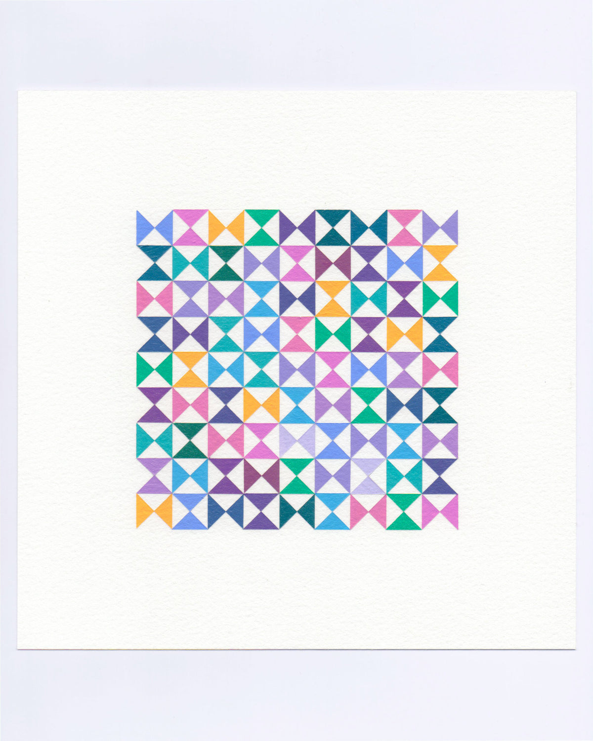 Bold, graphic multicoloured abstract painting with repeating geometric shapes, 3 October (095/365) by Victoria Mardon, 365: A Year in Colour series.