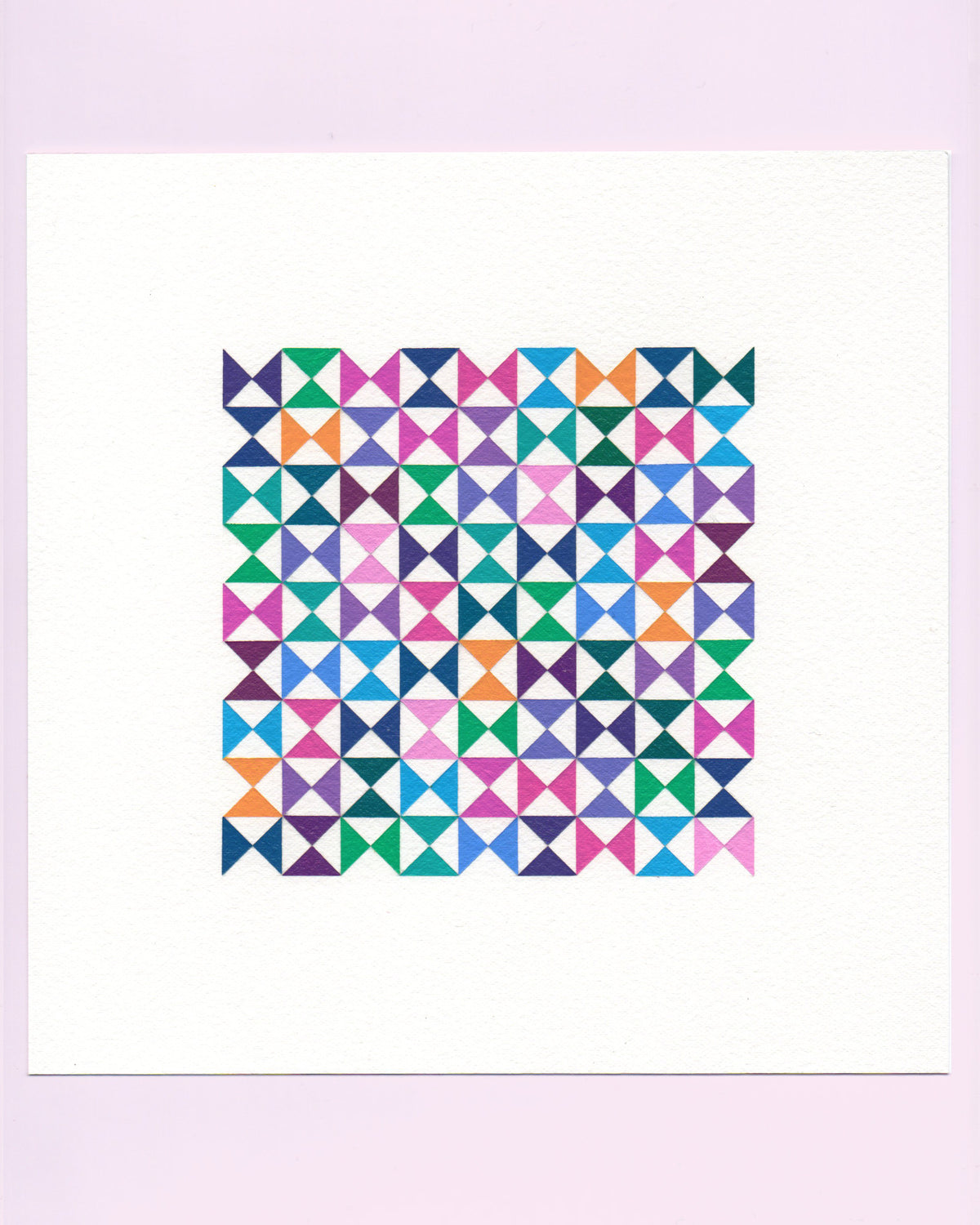Bold, graphic multicoloured abstract painting with repeating geometric shapes, 4 August (035/365) by Victoria Mardon, 365: A Year in Colour series.