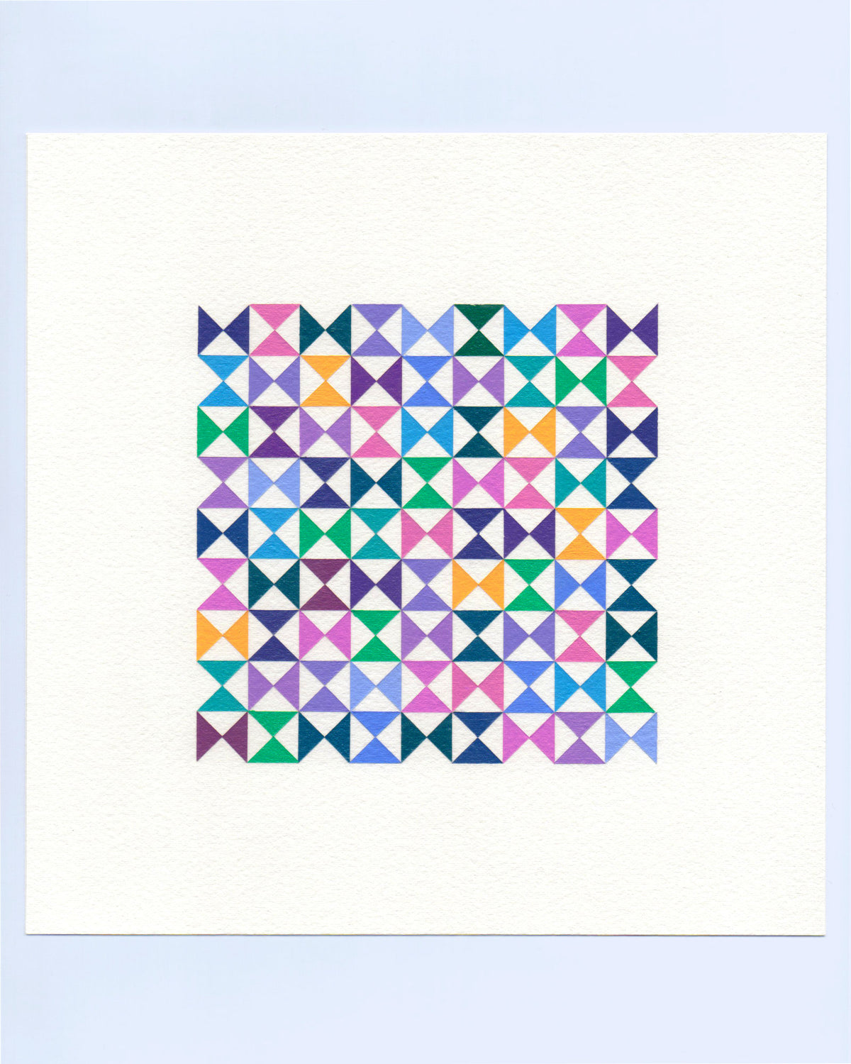 Bold, graphic multicoloured abstract painting with repeating geometric shapes, 4 November (127/365) by Victoria Mardon, 365: A Year in Colour series.