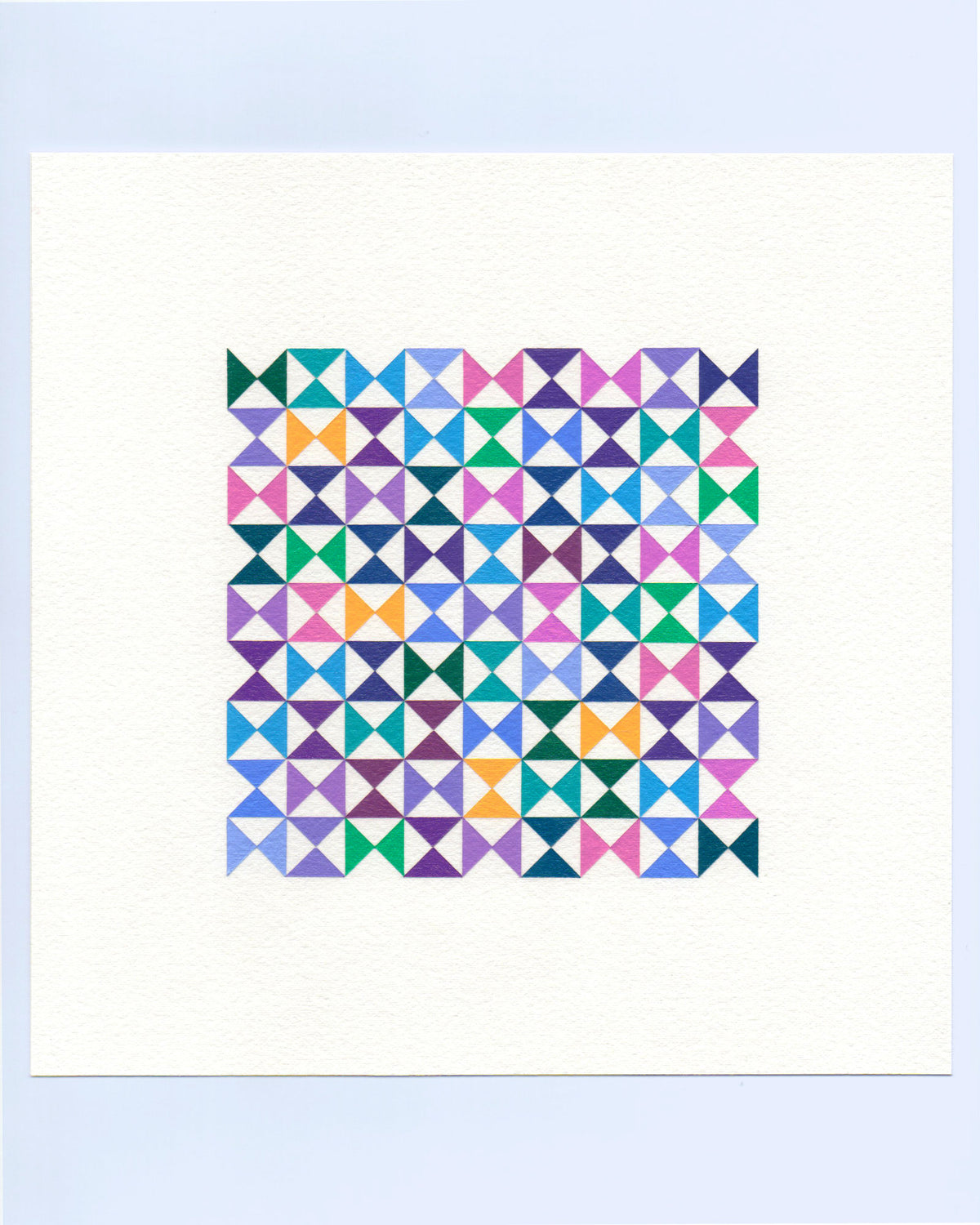 Bold, graphic multicoloured abstract painting with repeating geometric shapes, 10 November (133/365) by Victoria Mardon, 365: A Year in Colour series.