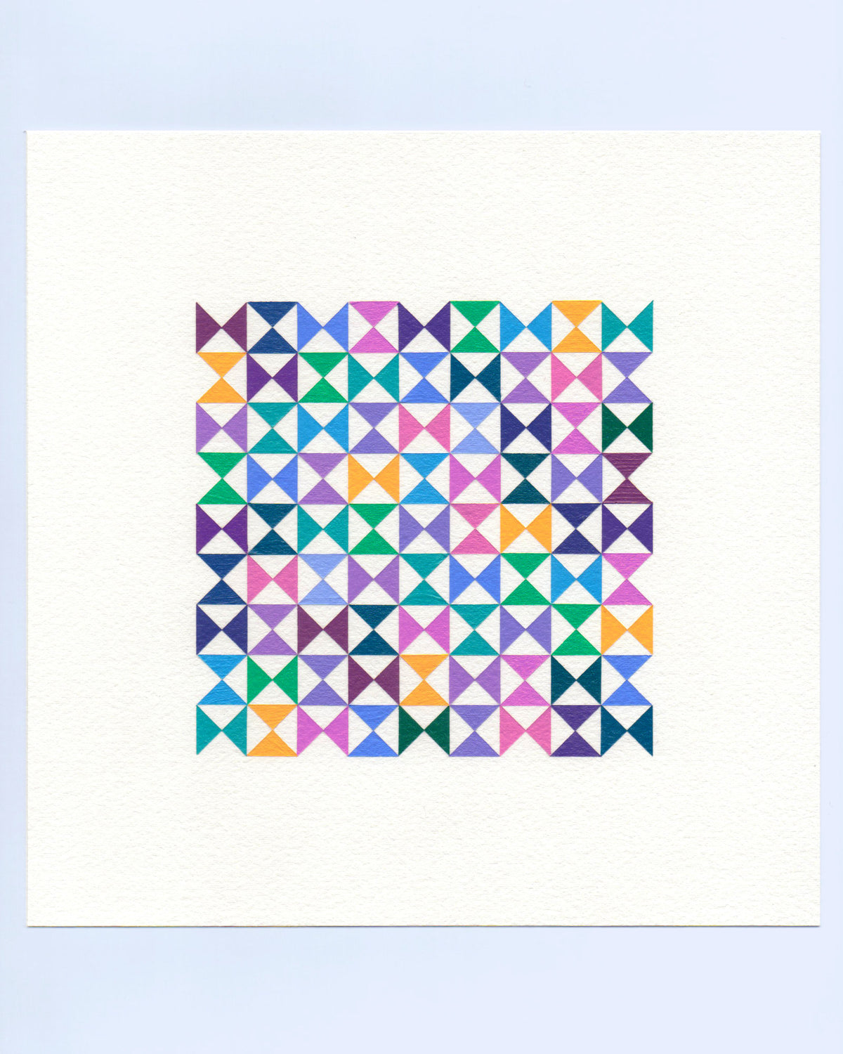 Bold, graphic multicoloured abstract painting with repeating geometric shapes, 13 November (136/365) by Victoria Mardon, 365: A Year in Colour series.