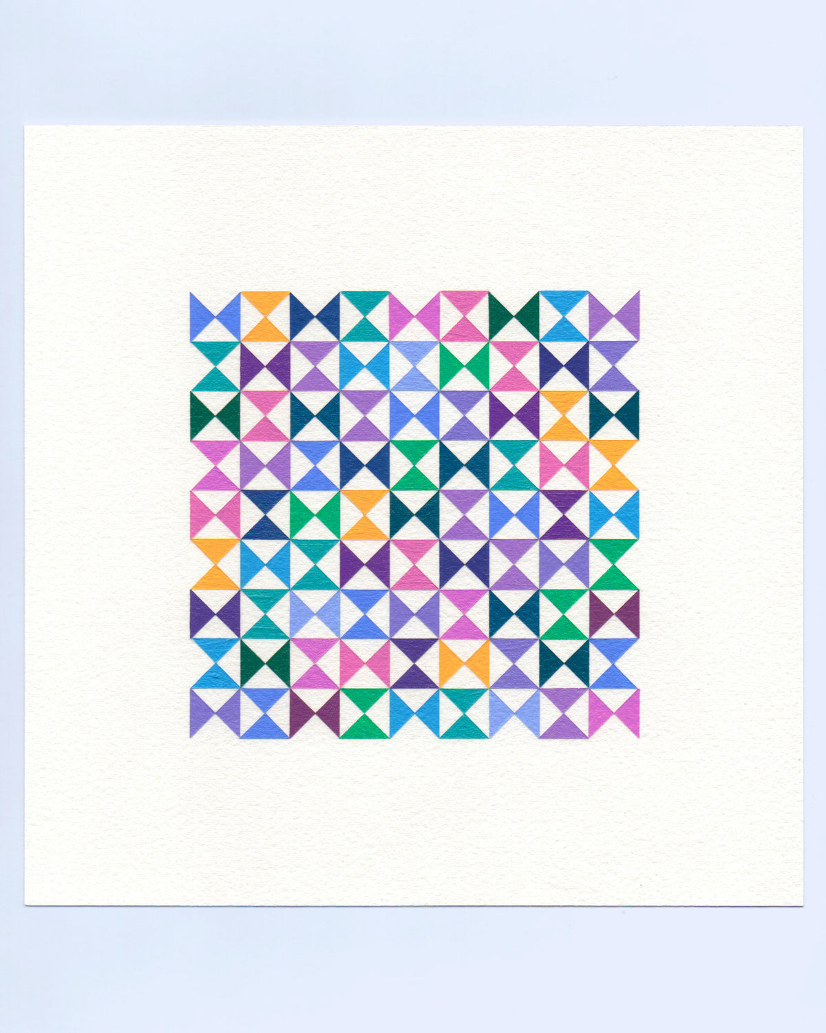 Bold, graphic multicoloured abstract painting with repeating geometric shapes, 14 November (137/365) by Victoria Mardon, 365: A Year in Colour series.