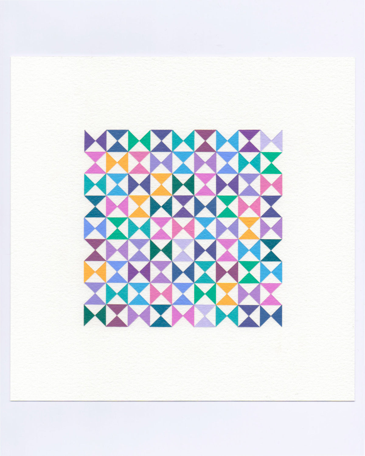 Bold, graphic multicoloured abstract painting with repeating geometric shapes, 15 October (107/365) by Victoria Mardon, 365: A Year in Colour series.