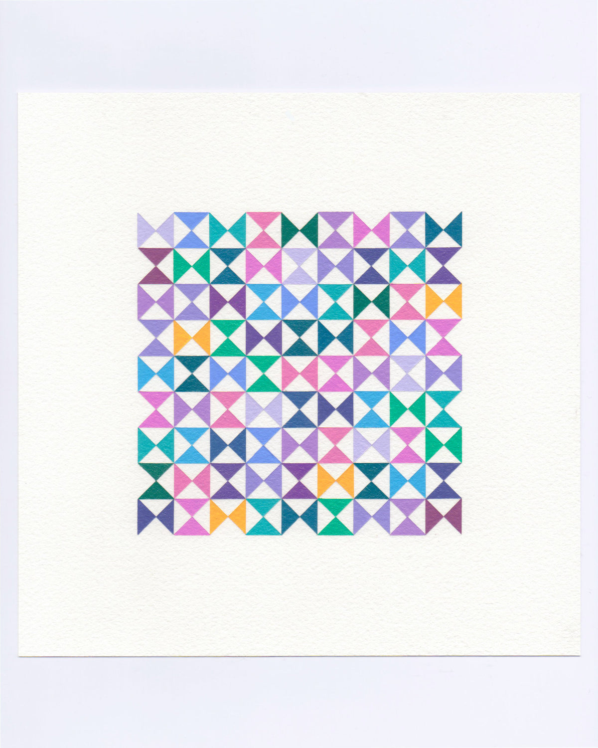 Bold, graphic multicoloured abstract painting with repeating geometric shapes, 23 October (115/365) by Victoria Mardon, 365: A Year in Colour series.