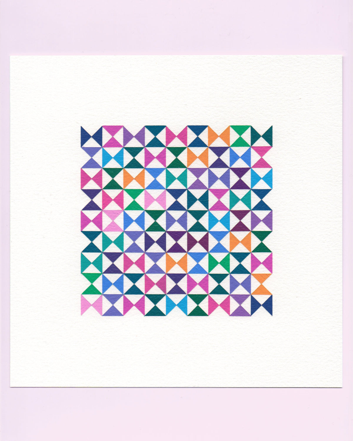 Bold, graphic multicoloured abstract painting with repeating geometric shapes, 25 August (056/365) by Victoria Mardon, 365: A Year in Colour series.