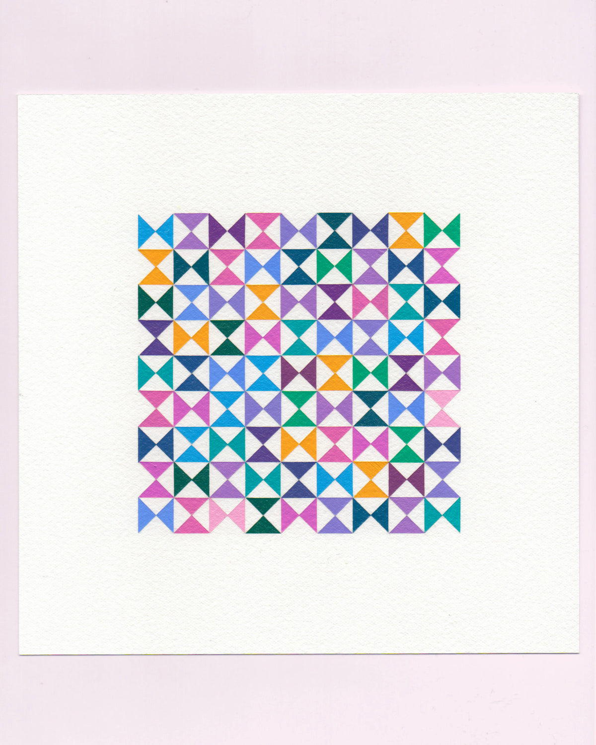 Bold, graphic multicoloured abstract painting with repeating geometric shapes, 26 July (026/365) by Victoria Mardon, 365: A Year in Colour series.