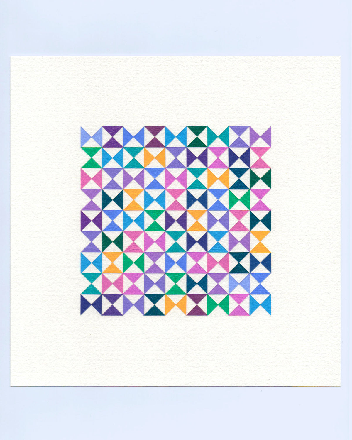 Bold, graphic multicoloured abstract painting with repeating geometric shapes, 26 November (149/365) by Victoria Mardon, 365: A Year in Colour series.