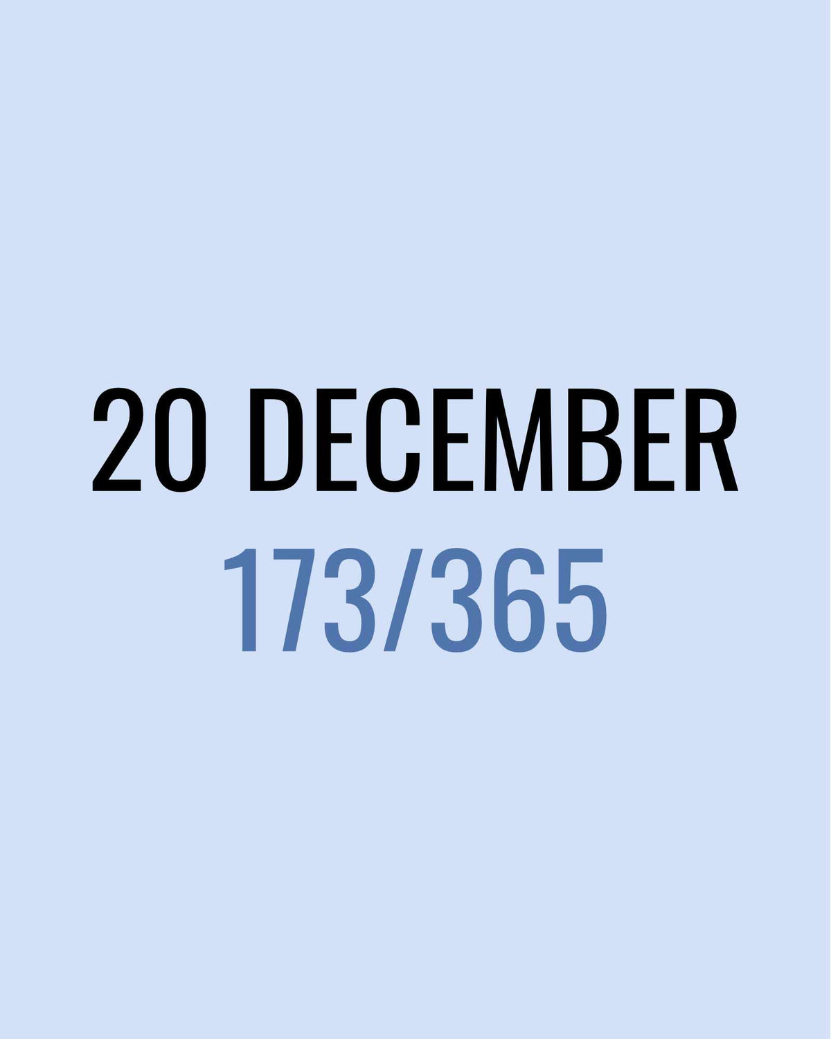 20 December – 173/365