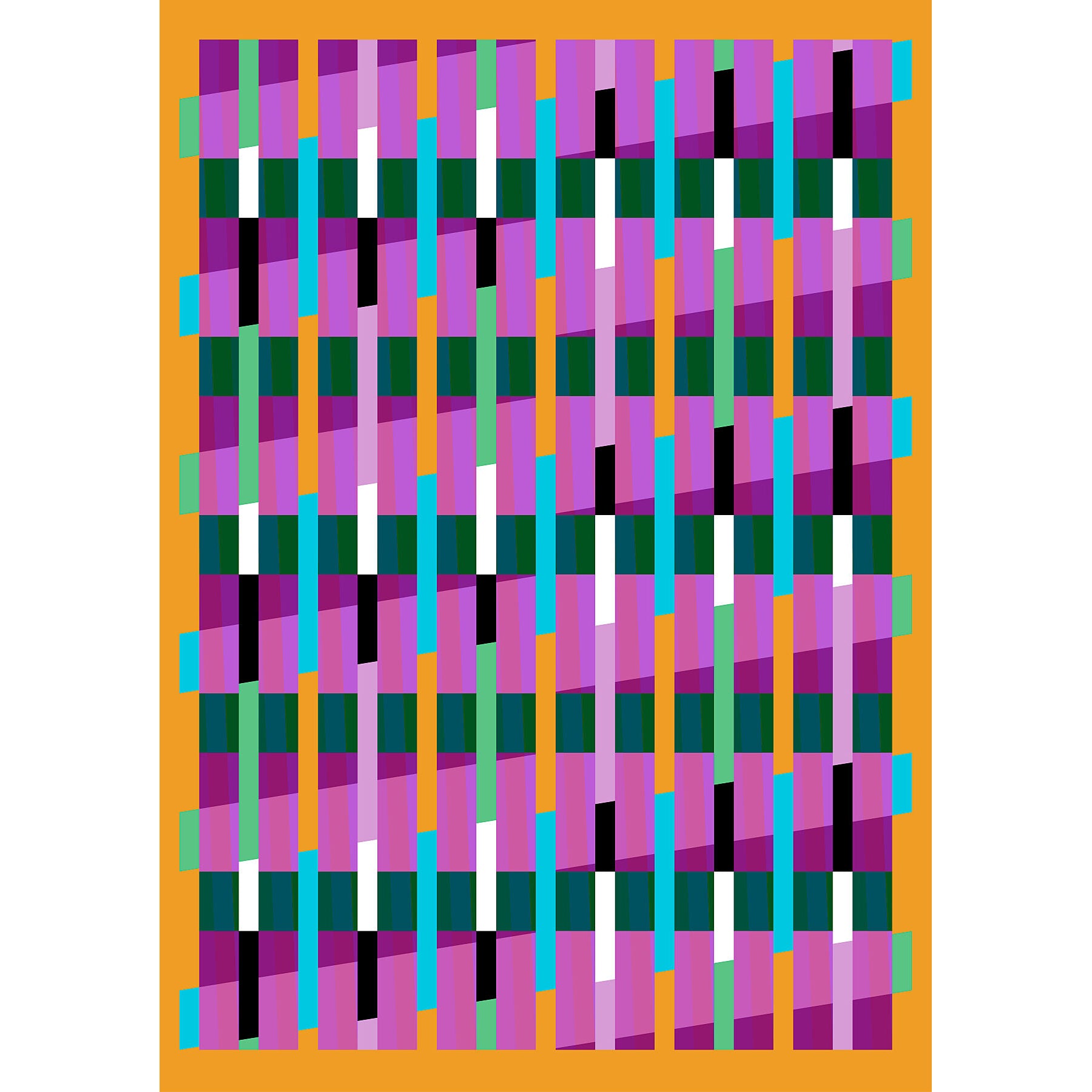 Lux Series giclée print by Victoria Mardon – colourful abstract geometric pattern on yellow background.