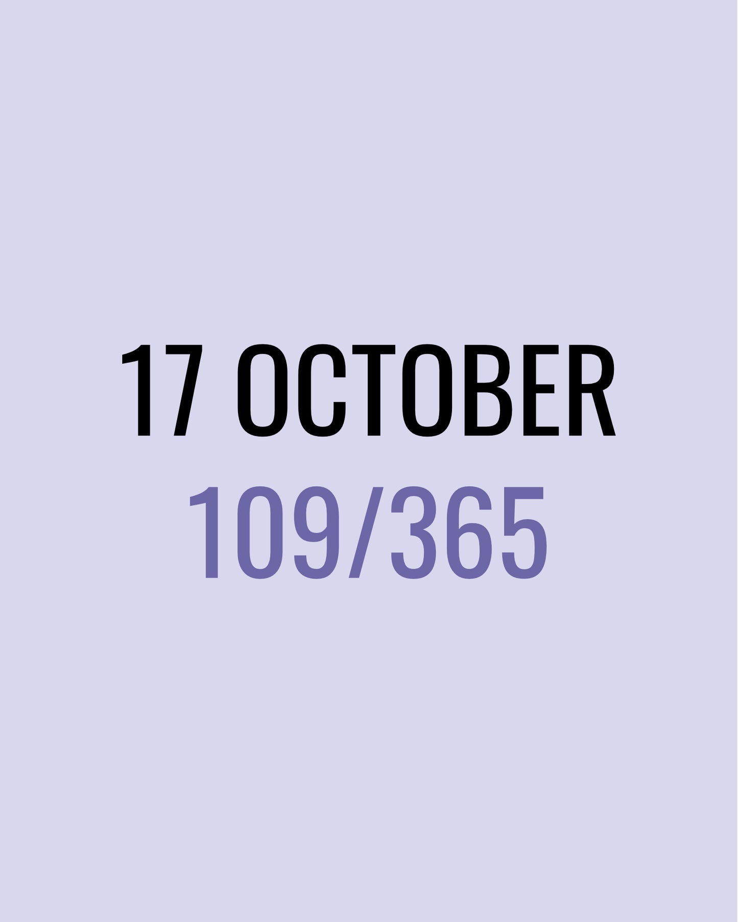 17 October – 109/365