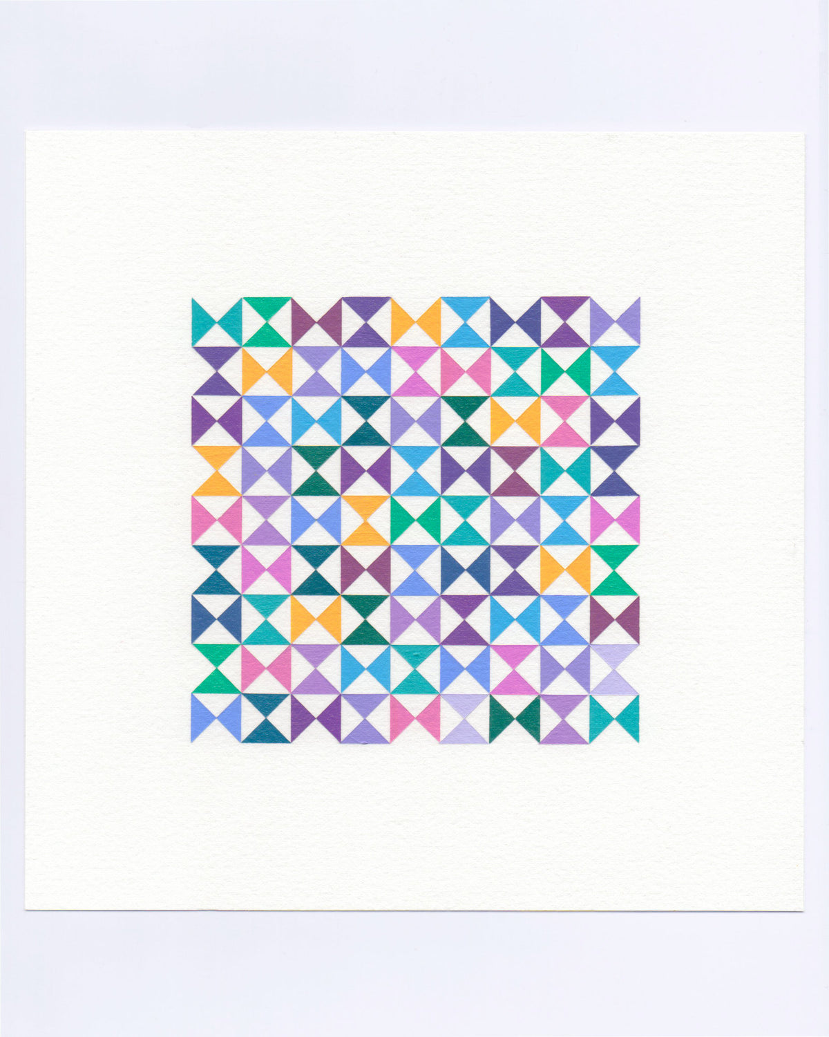 Bold, graphic multicoloured abstract painting with repeating geometric shapes, 2 October (094/365) by Victoria Mardon, 365: A Year in Colour series.