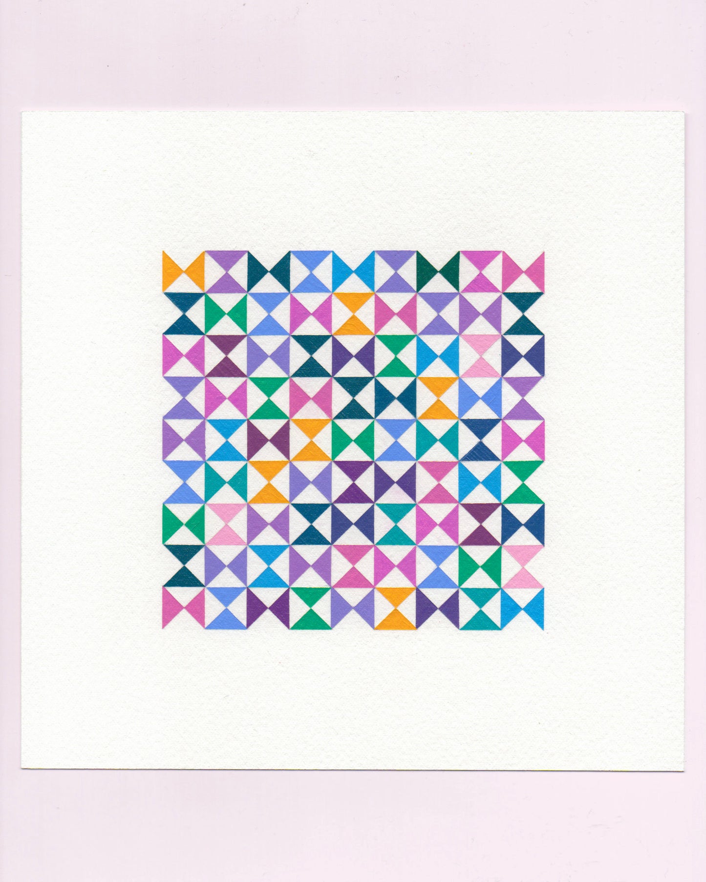 Bold, graphic multicoloured abstract painting with repeating geometric shapes, 3 July (003/365) by Victoria Mardon, 365: A Year in Colour series.
