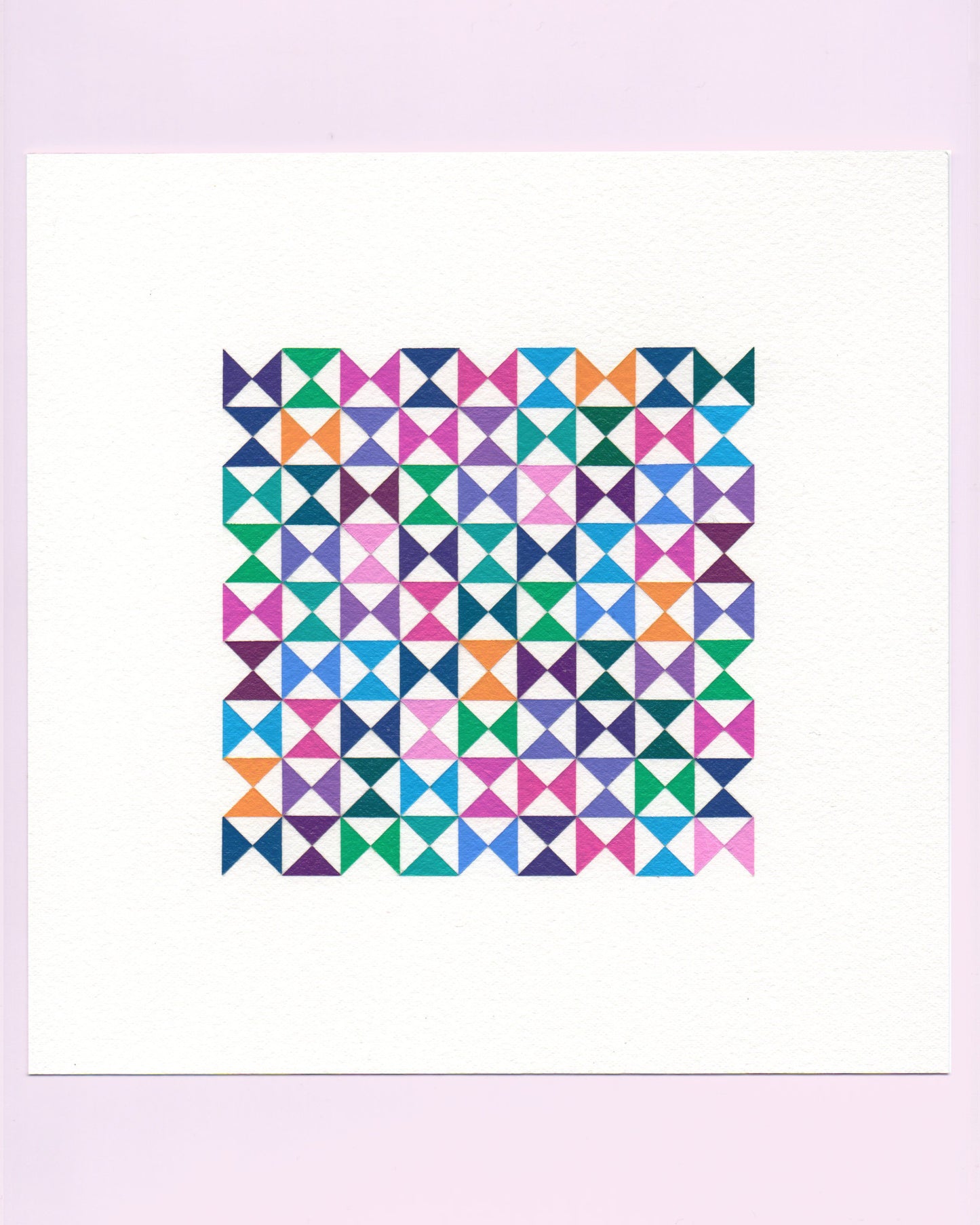 Bold, graphic multicoloured abstract painting with repeating geometric shapes, 4 August (035/365) by Victoria Mardon, 365: A Year in Colour series.