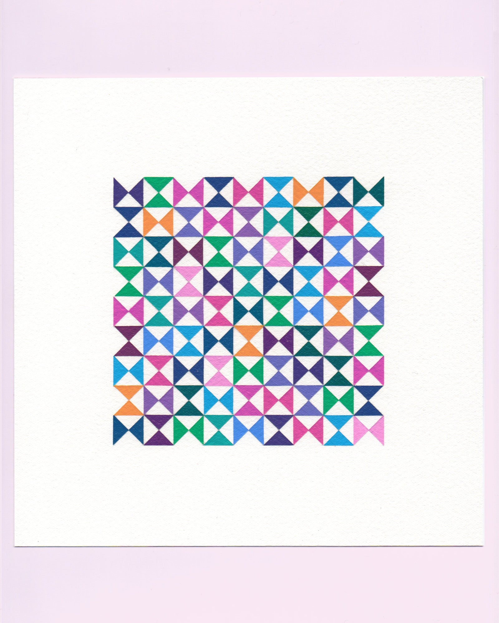 Bold, graphic multicoloured abstract painting with repeating geometric shapes, 4 August (035/365) by Victoria Mardon, 365: A Year in Colour series.