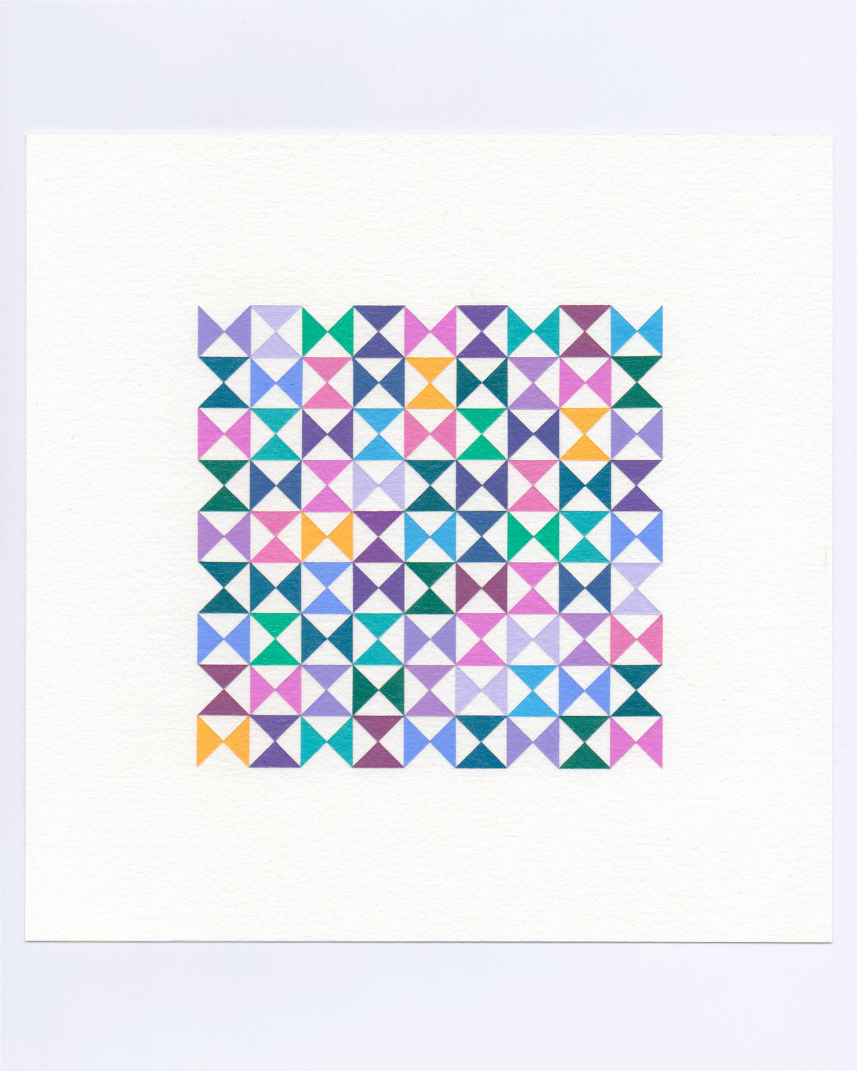 Bold, graphic multicoloured abstract painting with repeating geometric shapes, 5 October (097/365) by Victoria Mardon, 365: A Year in Colour series.