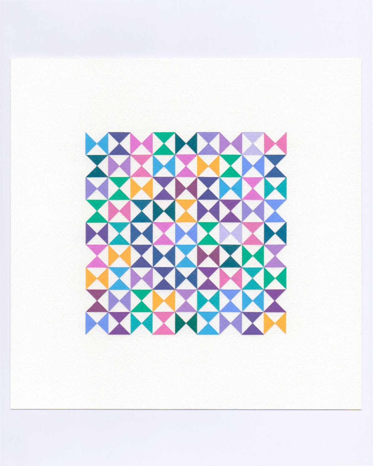 Bold, graphic multicoloured abstract painting with repeating geometric shapes, 6 October (098/365) by Victoria Mardon, 365: A Year in Colour series.