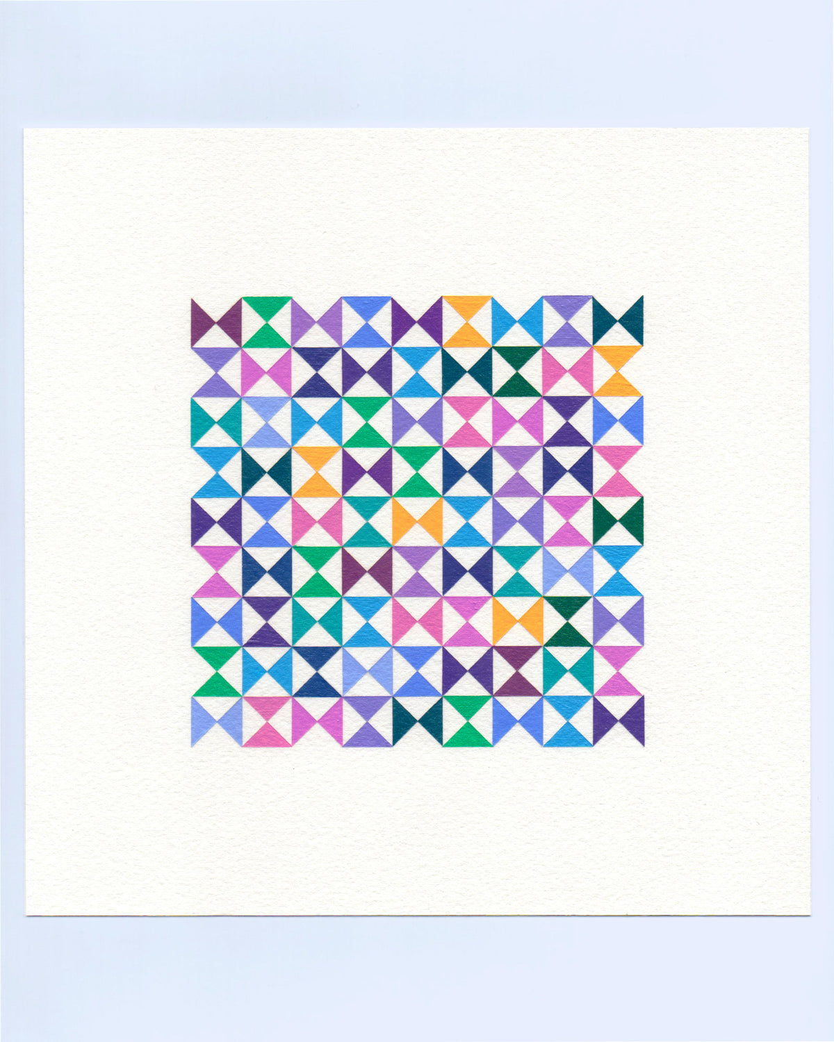 Bold, graphic multicoloured abstract painting with repeating geometric shapes, 8 November (131/365) by Victoria Mardon, 365: A Year in Colour series.