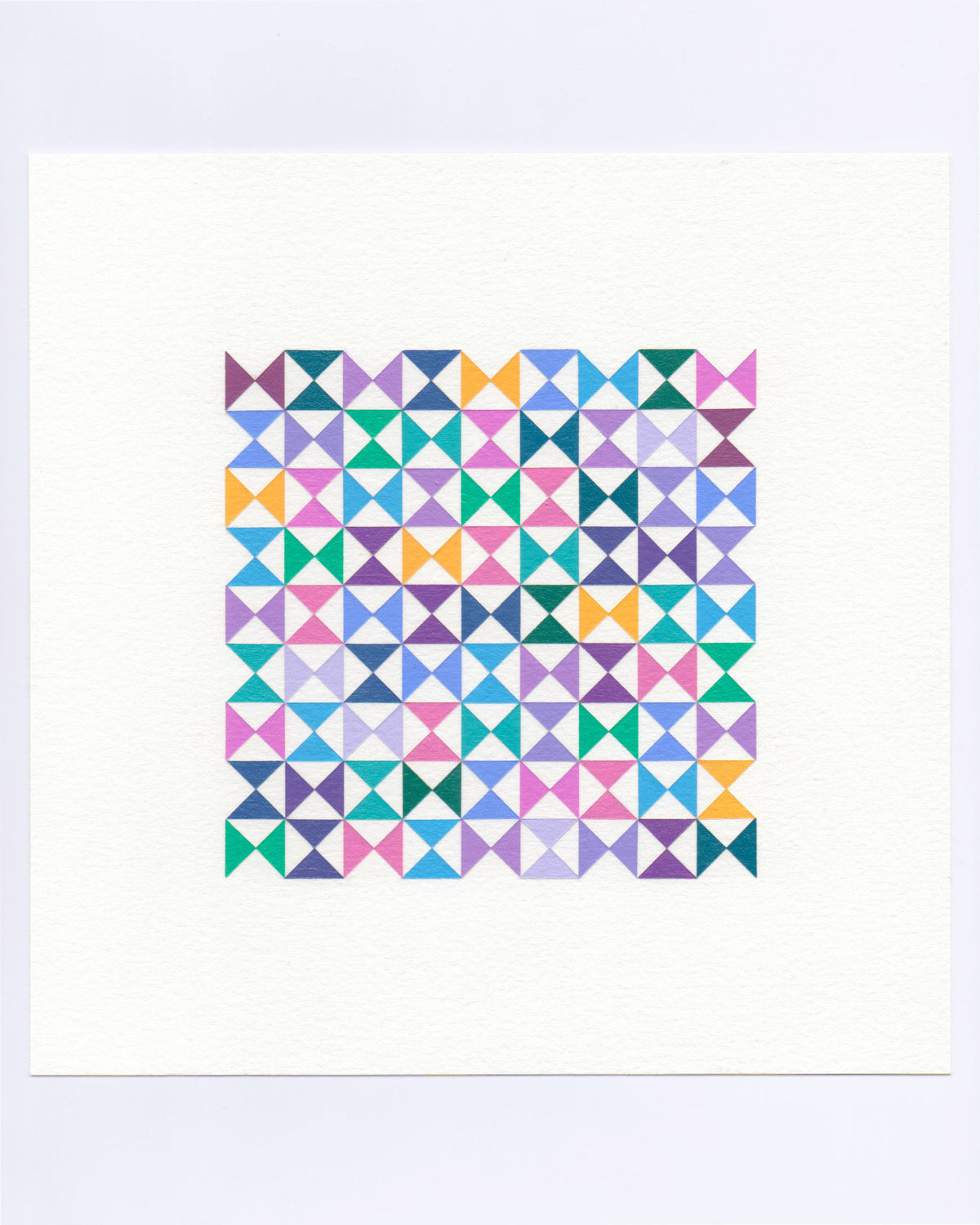 Bold, graphic multicoloured abstract painting with repeating geometric shapes, 8 October (100/365) by Victoria Mardon, 365: A Year in Colour series.