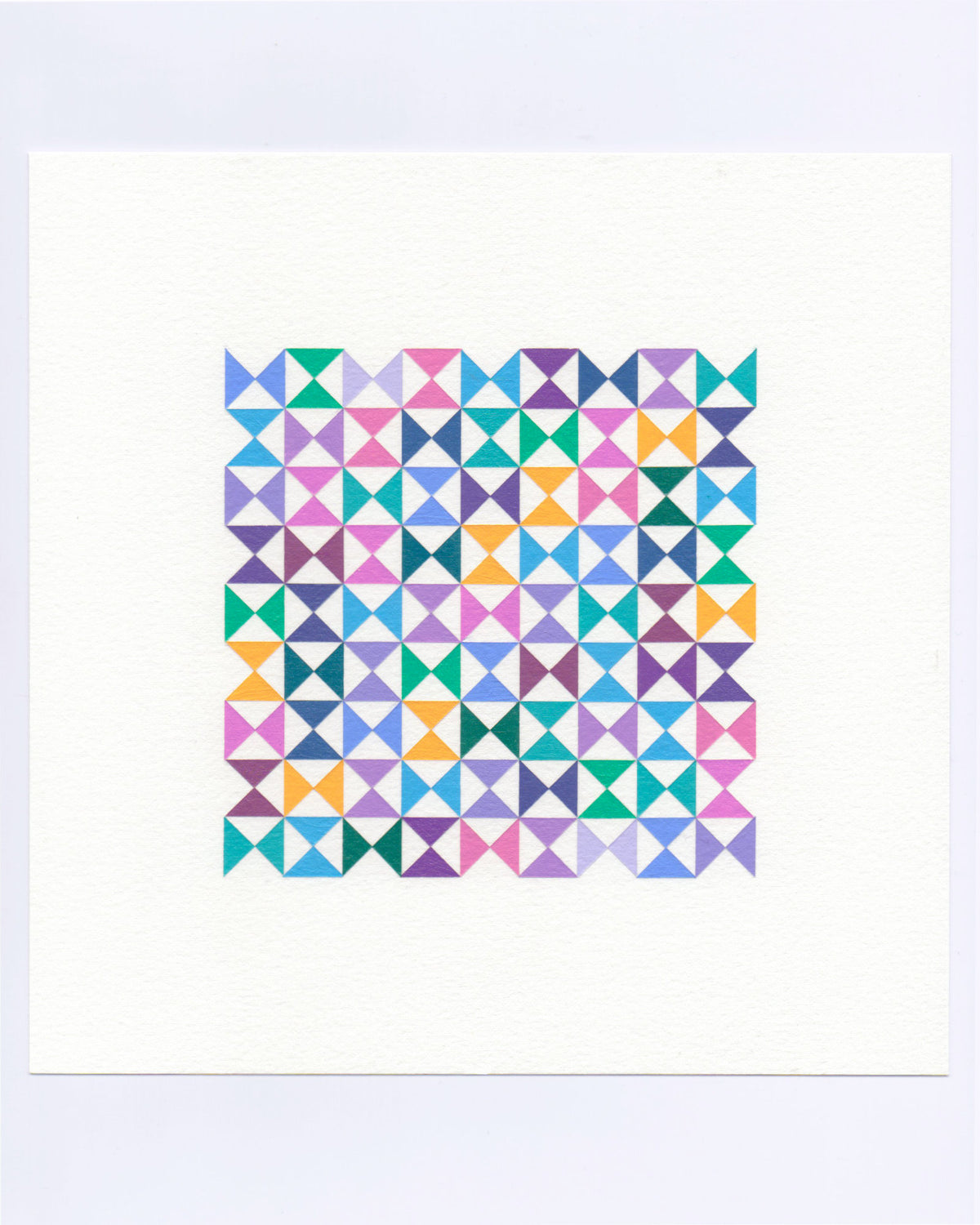 Bold, graphic multicoloured abstract painting with repeating geometric shapes, 11 October (103/365) by Victoria Mardon, 365: A Year in Colour series.