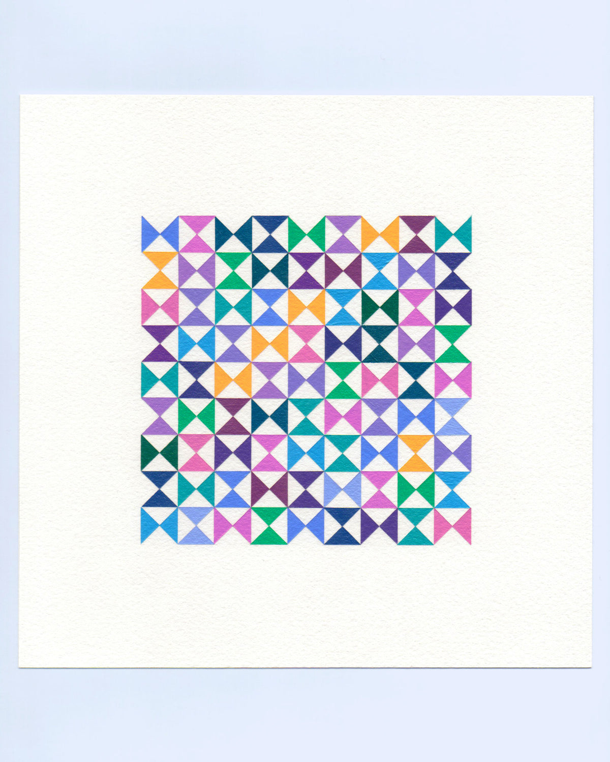 Bold, graphic multicoloured abstract painting with repeating geometric shapes, 12 November (135/365) by Victoria Mardon, 365: A Year in Colour series.