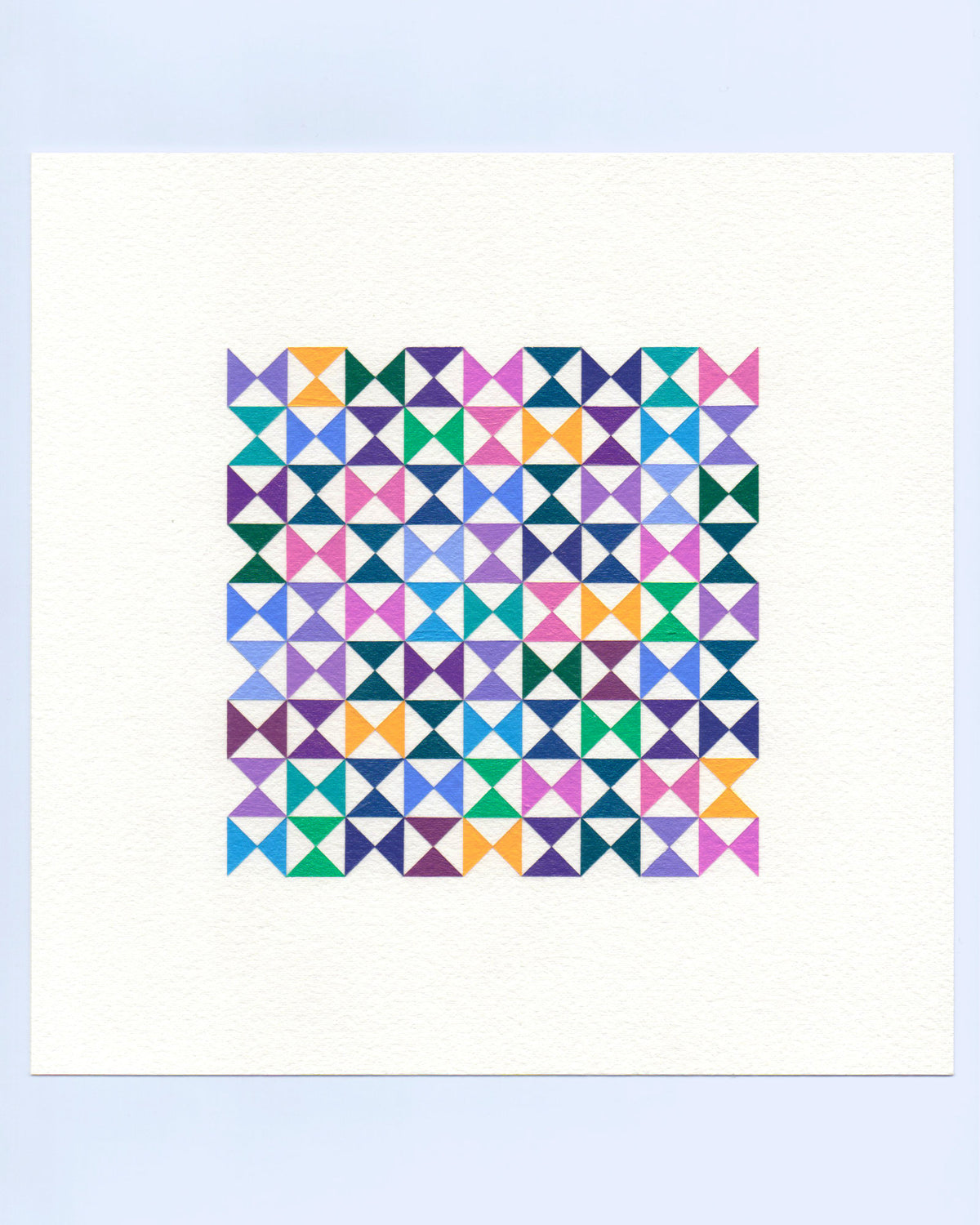 Bold, graphic multicoloured abstract painting with repeating geometric shapes, 16 November (139/365) by Victoria Mardon, 365: A Year in Colour series.