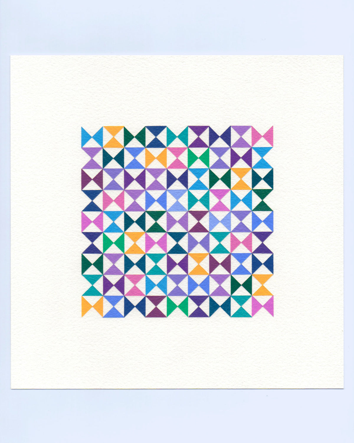 Bold, graphic multicoloured abstract painting with repeating geometric shapes, 17 November (140/365) by Victoria Mardon, 365: A Year in Colour series.