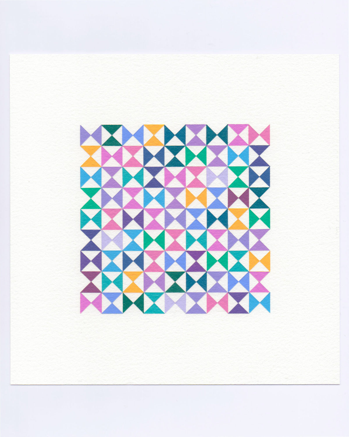 Bold, graphic multicoloured abstract painting with repeating geometric shapes, 17 October (109/365) by Victoria Mardon, 365: A Year in Colour series.