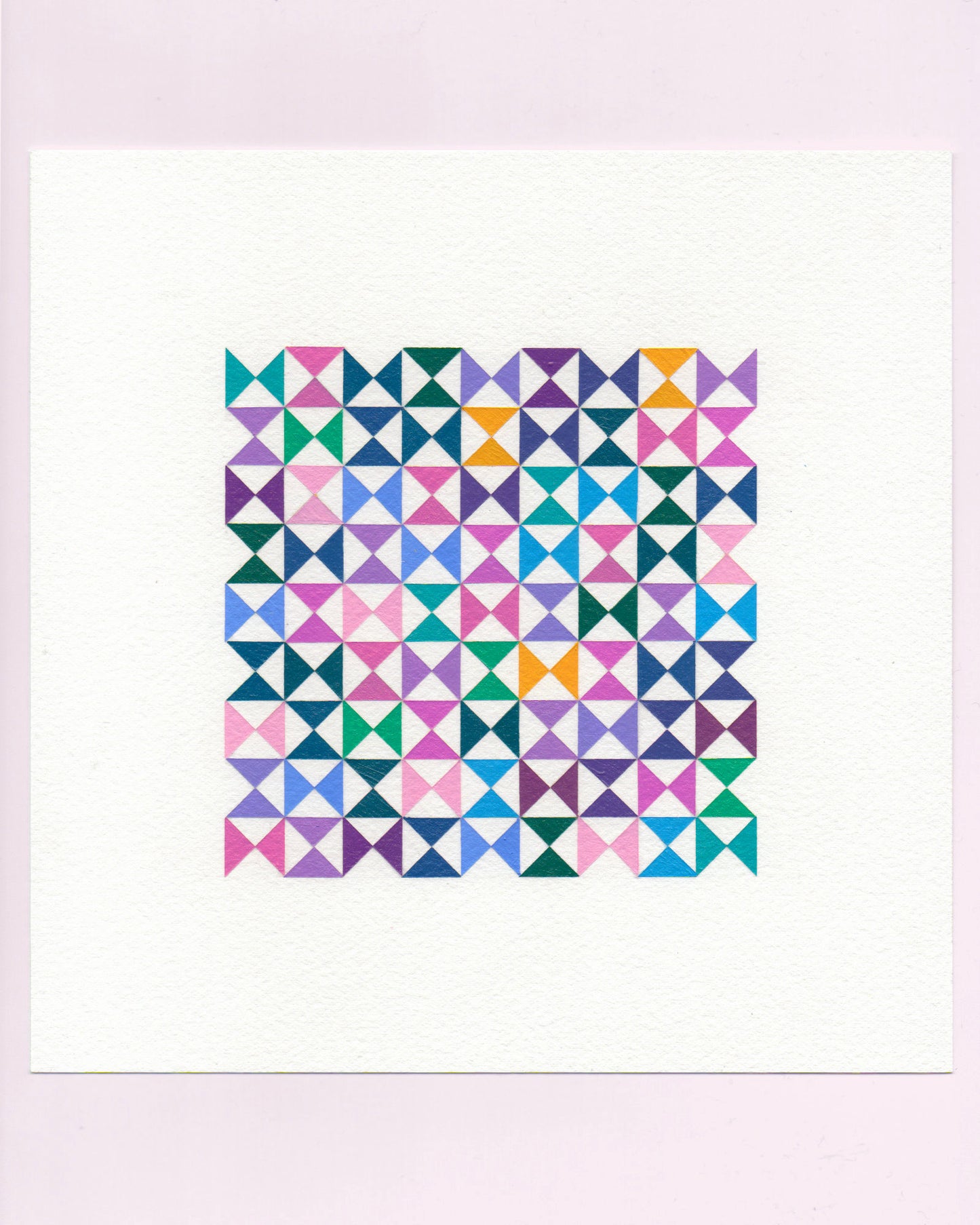 Bold, graphic multicoloured abstract painting with repeating geometric shapes, 20 July (020/365) by Victoria Mardon, 365: A Year in Colour series.