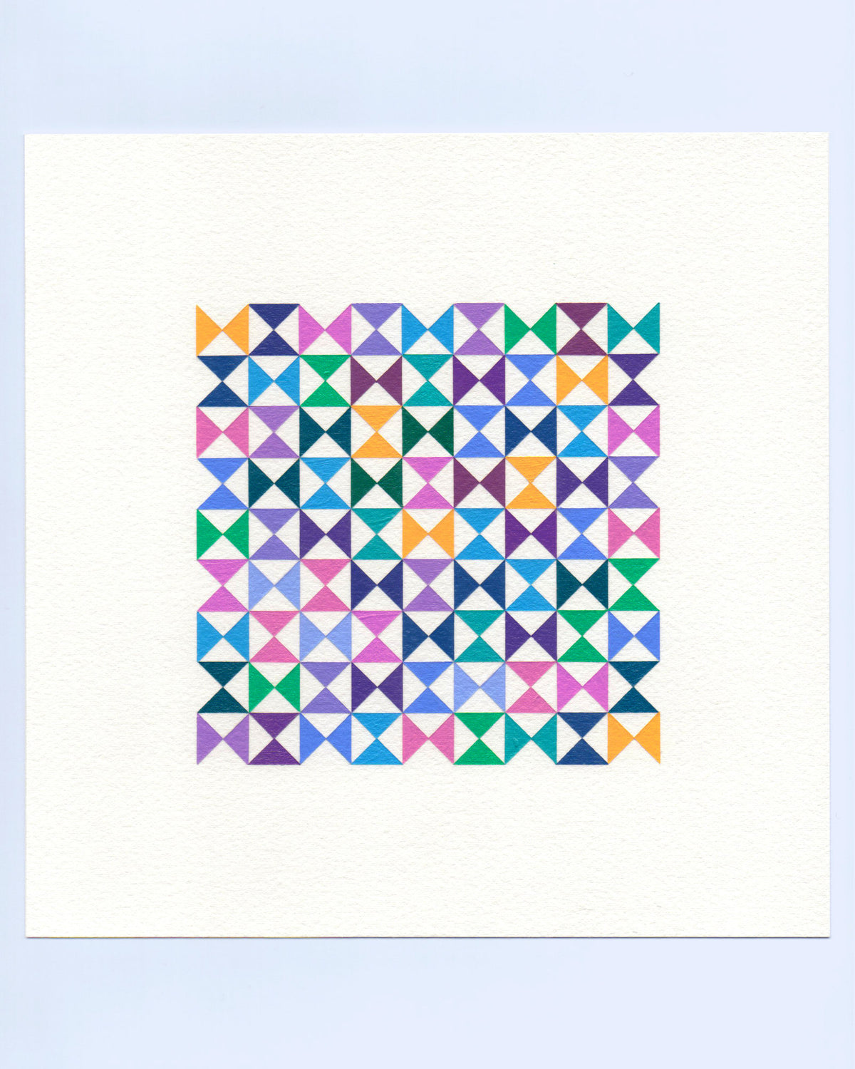 Bold, graphic multicoloured abstract painting with repeating geometric shapes, 22 November (145/365) by Victoria Mardon, 365: A Year in Colour series.