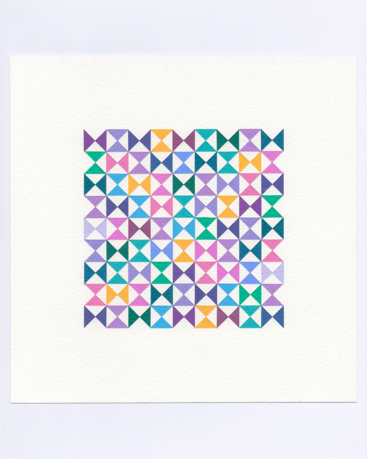 Bold, graphic multicoloured abstract painting with repeating geometric shapes, 22 October (114/365) by Victoria Mardon, 365: A Year in Colour series.