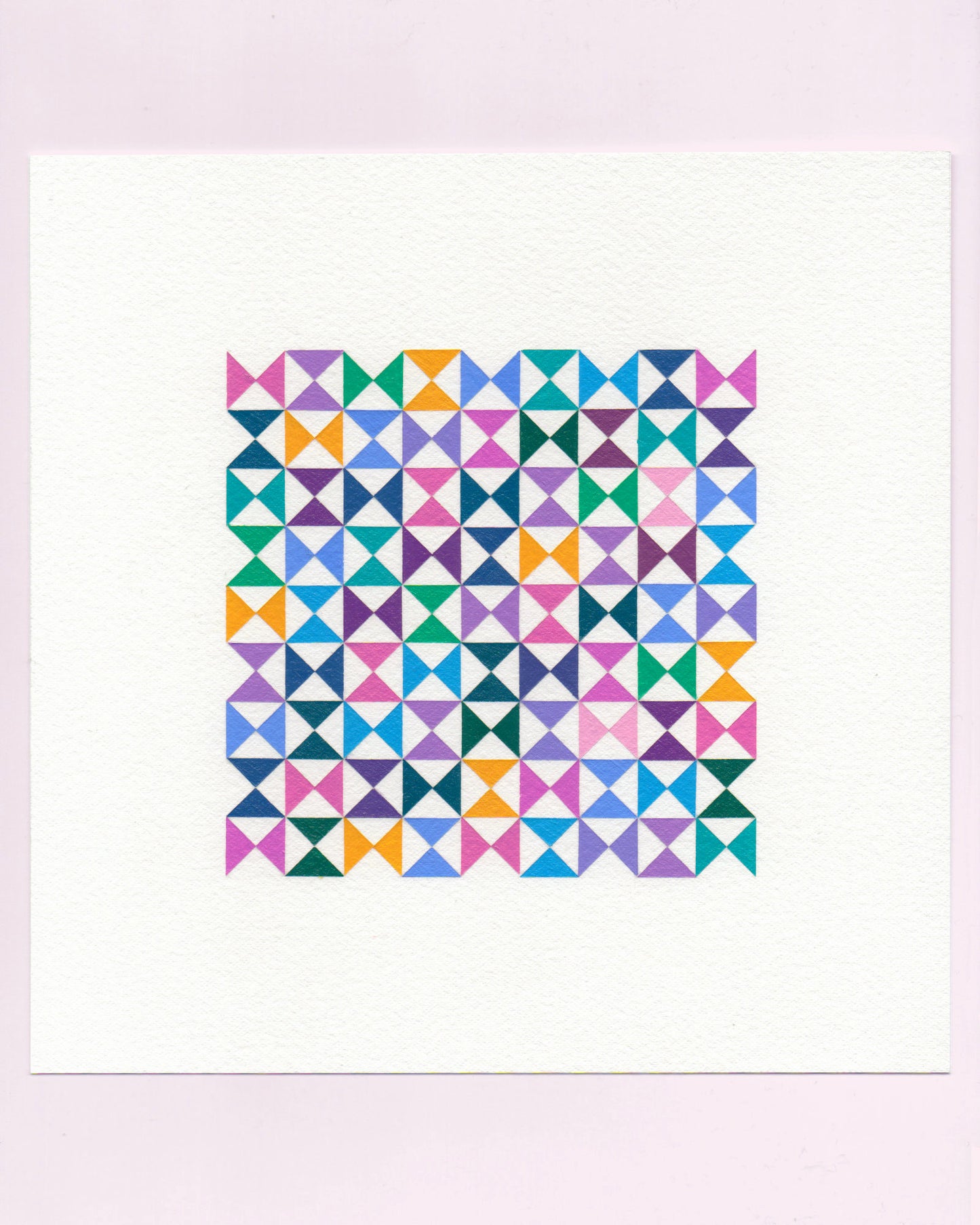 Bold, graphic multicoloured abstract painting with repeating geometric shapes, 24 July (024/365) by Victoria Mardon, 365: A Year in Colour series.