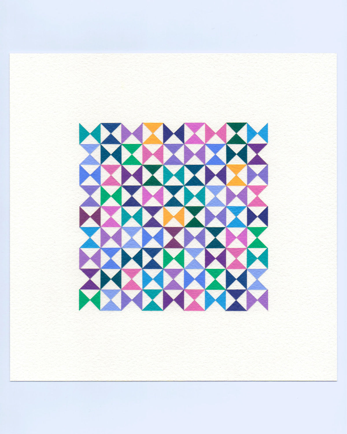Bold, graphic multicoloured abstract painting with repeating geometric shapes, 24 November (147/365) by Victoria Mardon, 365: A Year in Colour series.