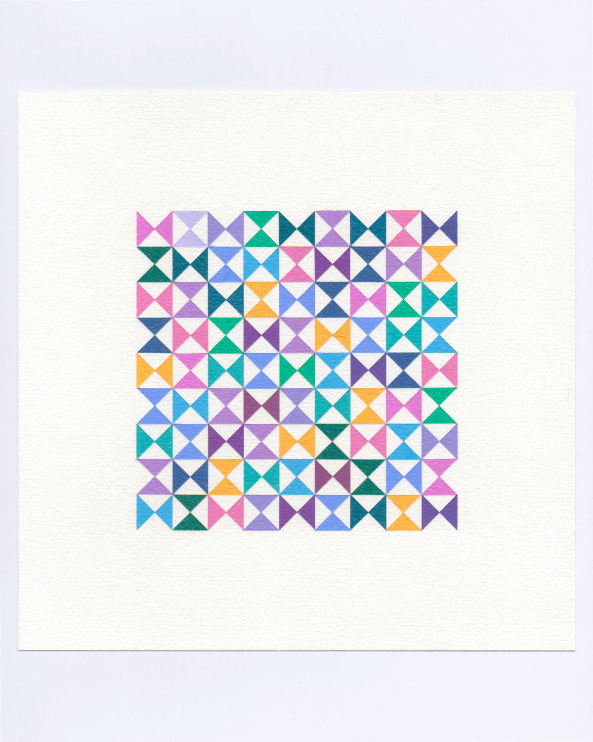 Bold, graphic multicoloured abstract painting with repeating geometric shapes, 24 October (116/365) by Victoria Mardon, 365: A Year in Colour series.