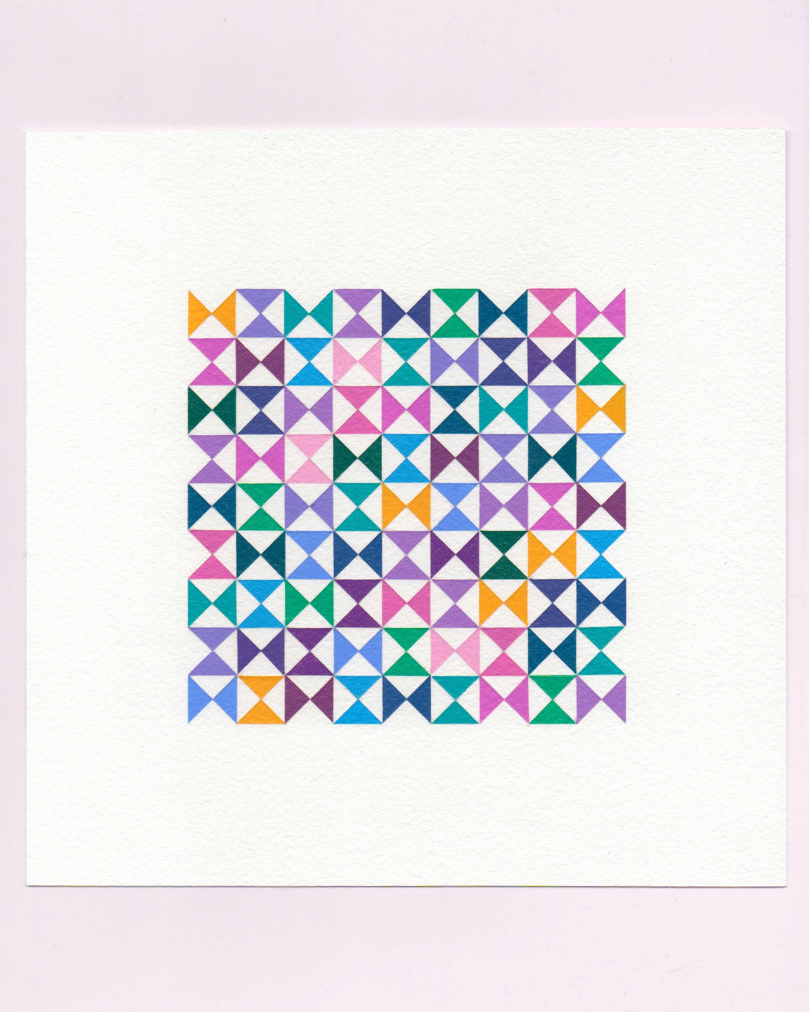 Bold, graphic multicoloured abstract painting with repeating geometric shapes, 25 July (025/365) by Victoria Mardon, 365: A Year in Colour series.