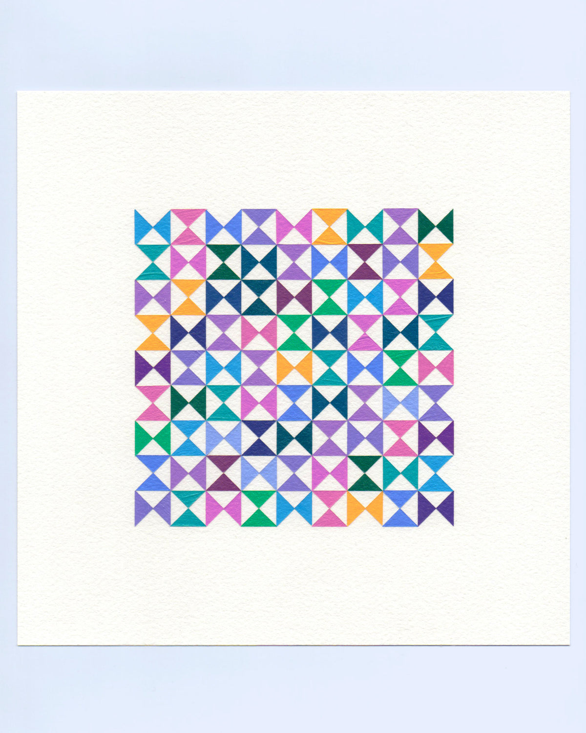 Bold, graphic multicoloured abstract painting with repeating geometric shapes, 25 November (148/365) by Victoria Mardon, 365: A Year in Colour series.