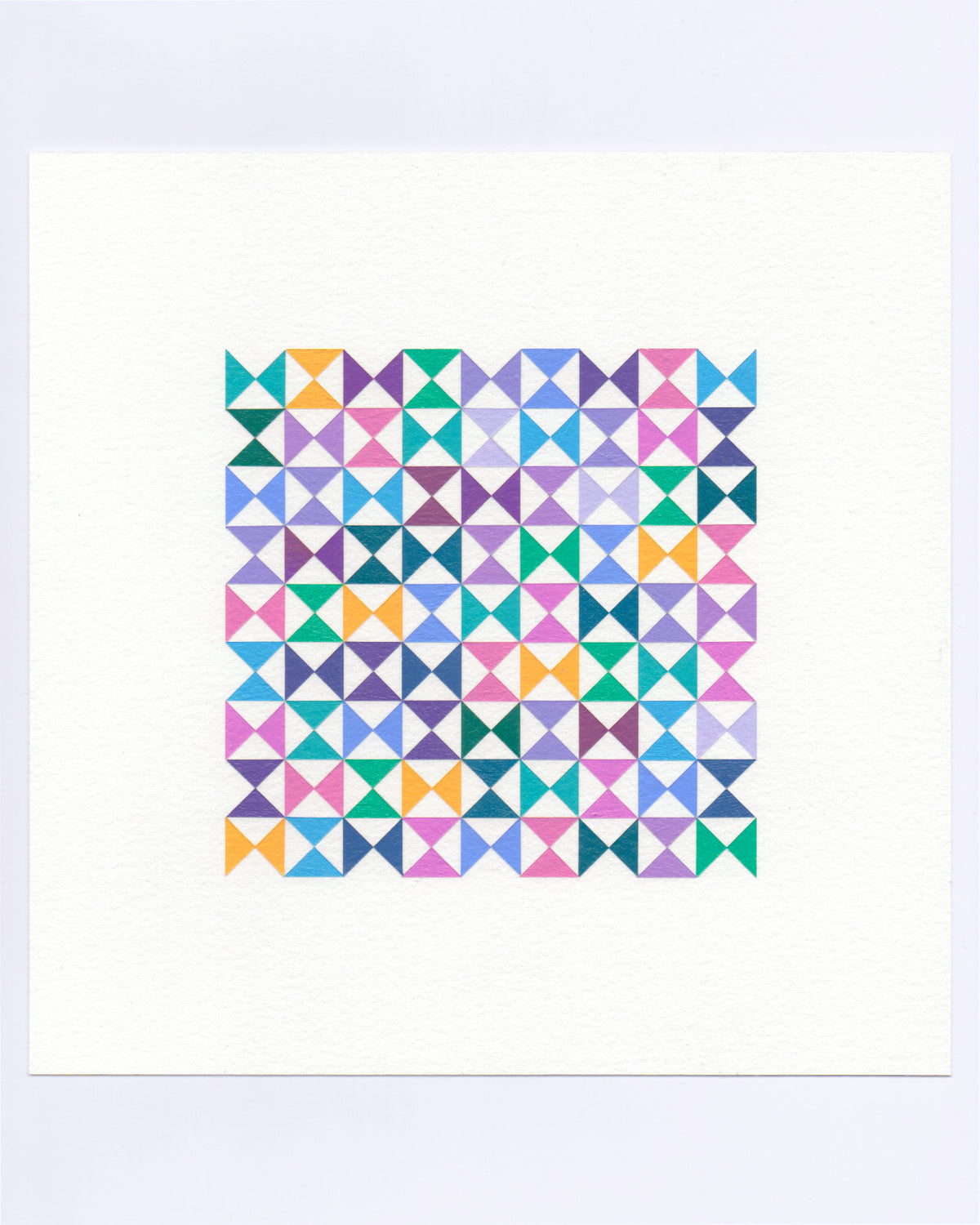 Bold, graphic multicoloured abstract painting with repeating geometric shapes, 25 October (117/365) by Victoria Mardon, 365: A Year in Colour series.