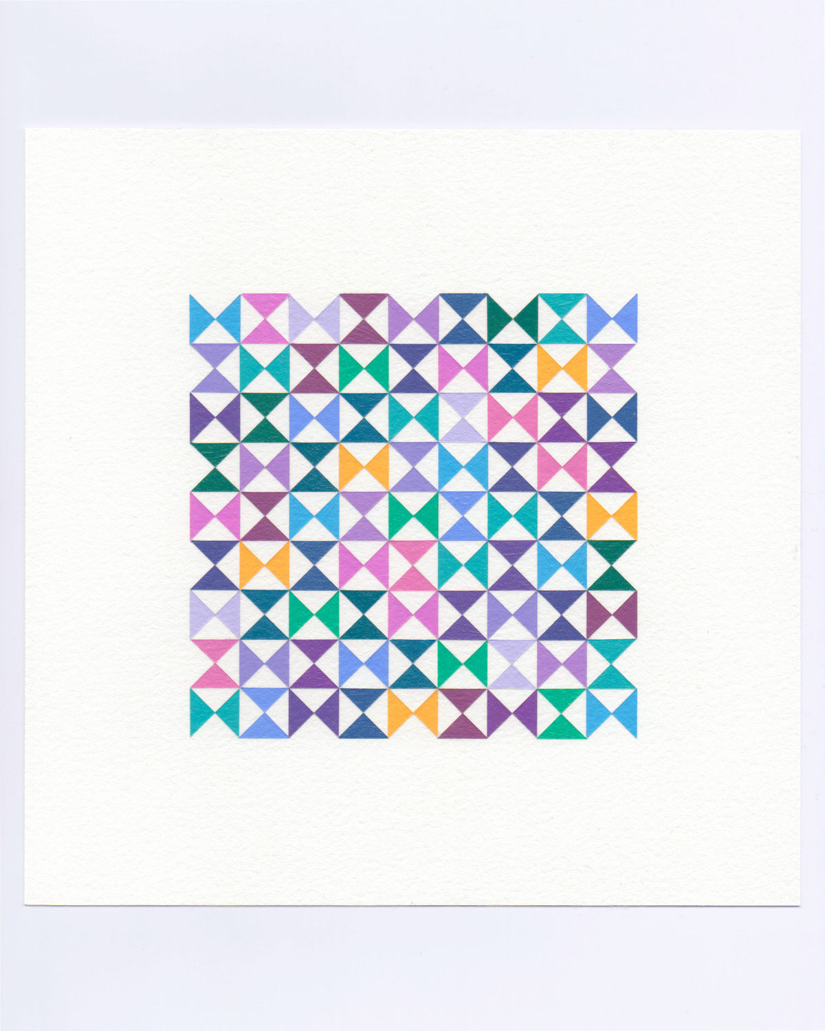 Bold, graphic multicoloured abstract painting with repeating geometric shapes, 26 October (118/365) by Victoria Mardon, 365: A Year in Colour series.