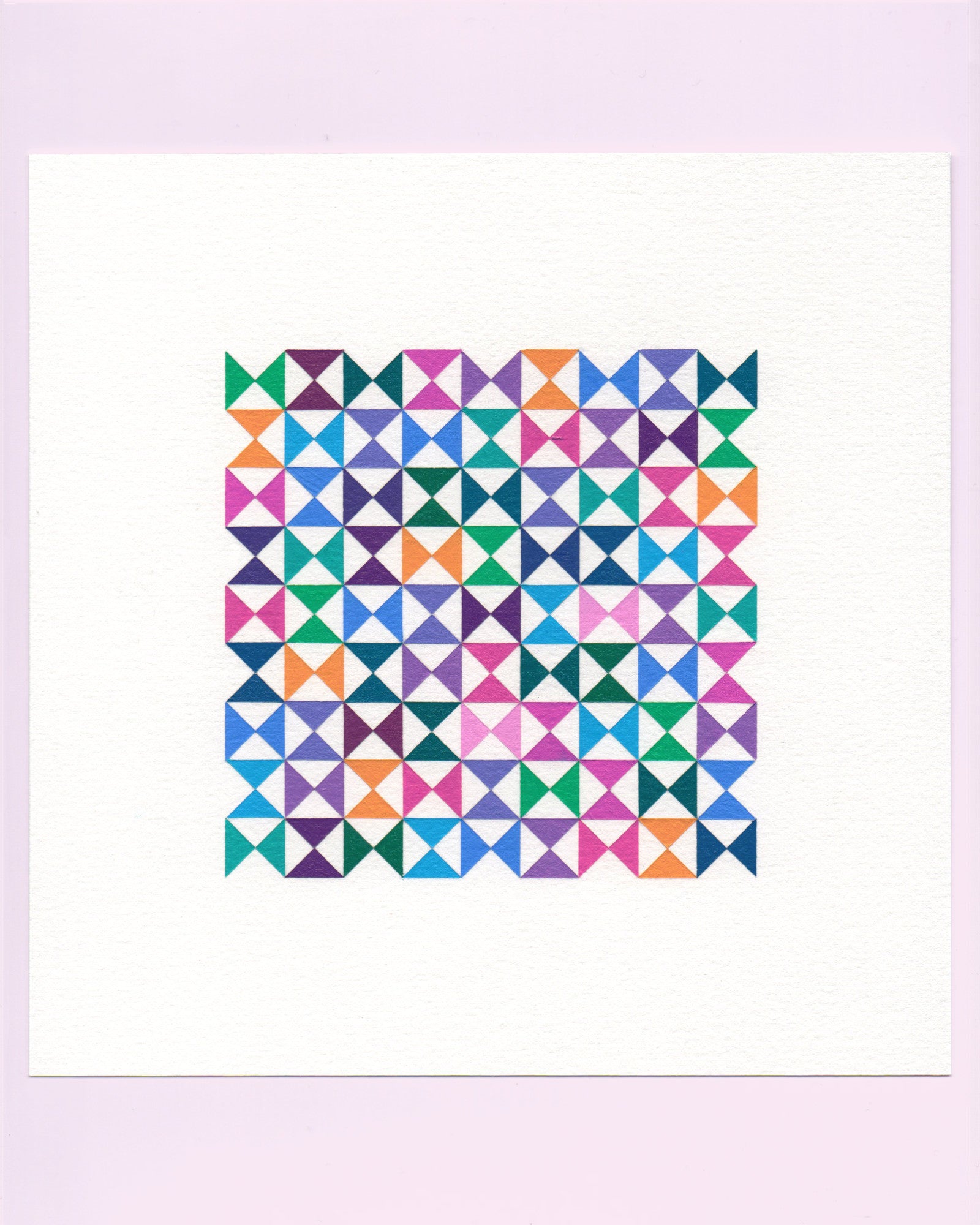 Bold, graphic multicoloured abstract painting with repeating geometric shapes, 27 August (058/365) by Victoria Mardon, 365: A Year in Colour series.