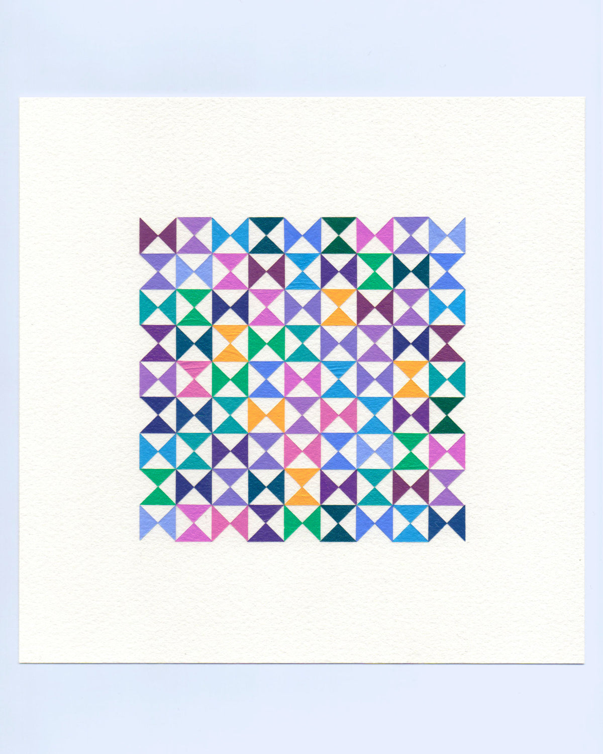 Bold, graphic multicoloured abstract painting with repeating geometric shapes, 27 November (150/365) by Victoria Mardon, 365: A Year in Colour series.