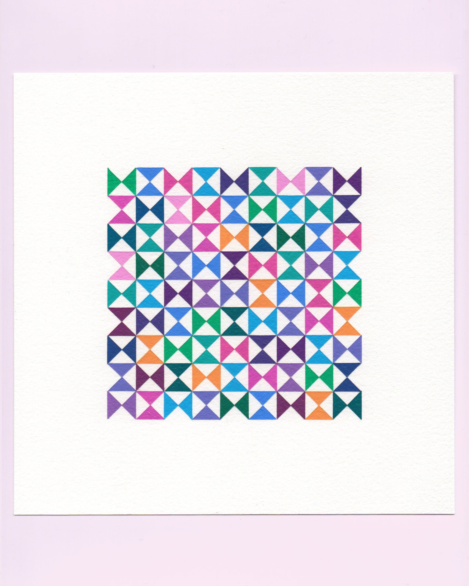 Bold, graphic multicoloured abstract painting with repeating geometric shapes, 28 August (059/365) by Victoria Mardon, 365: A Year in Colour series.