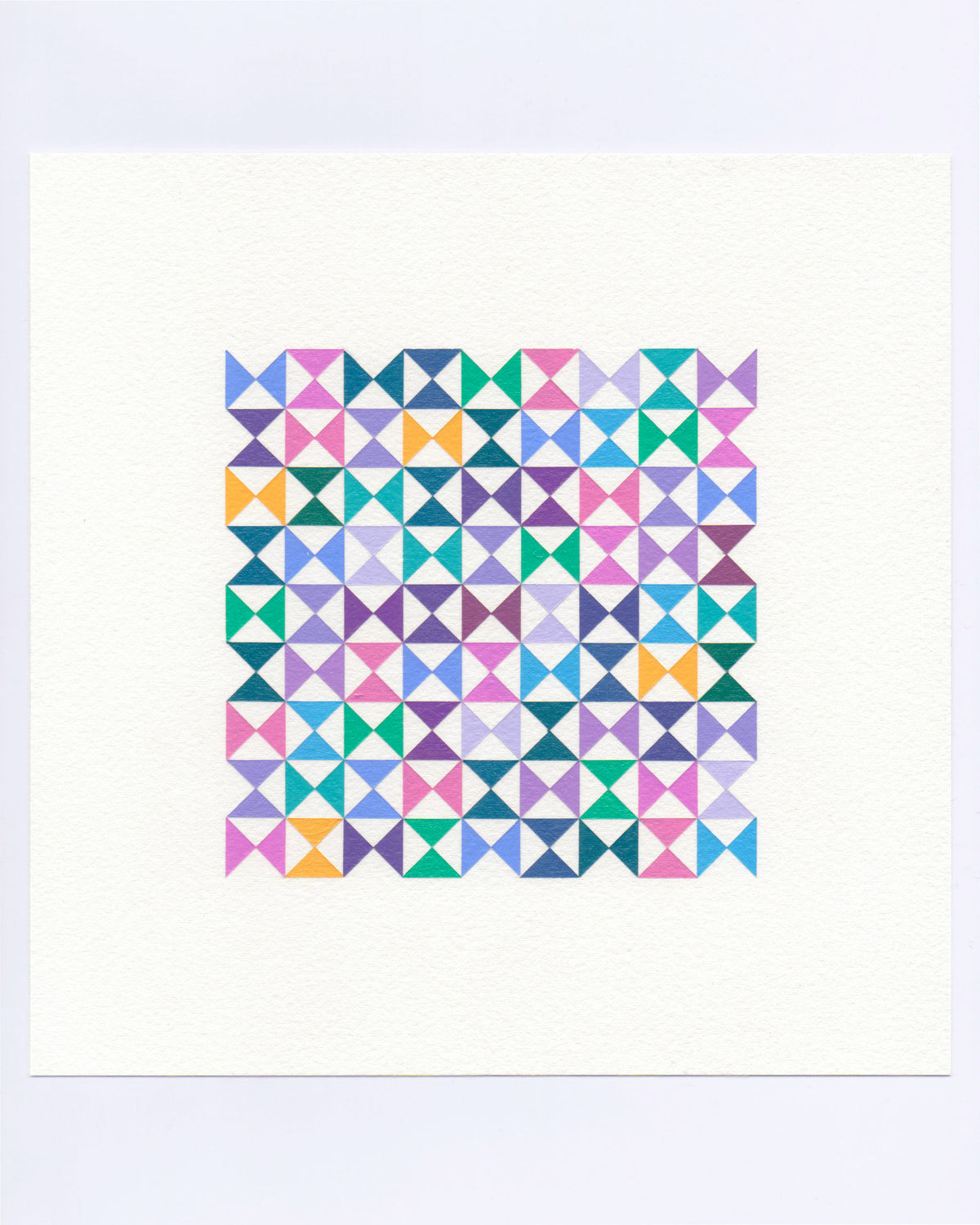 Bold, graphic multicoloured abstract painting with repeating geometric shapes, 28 October (120/365) by Victoria Mardon, 365: A Year in Colour series.