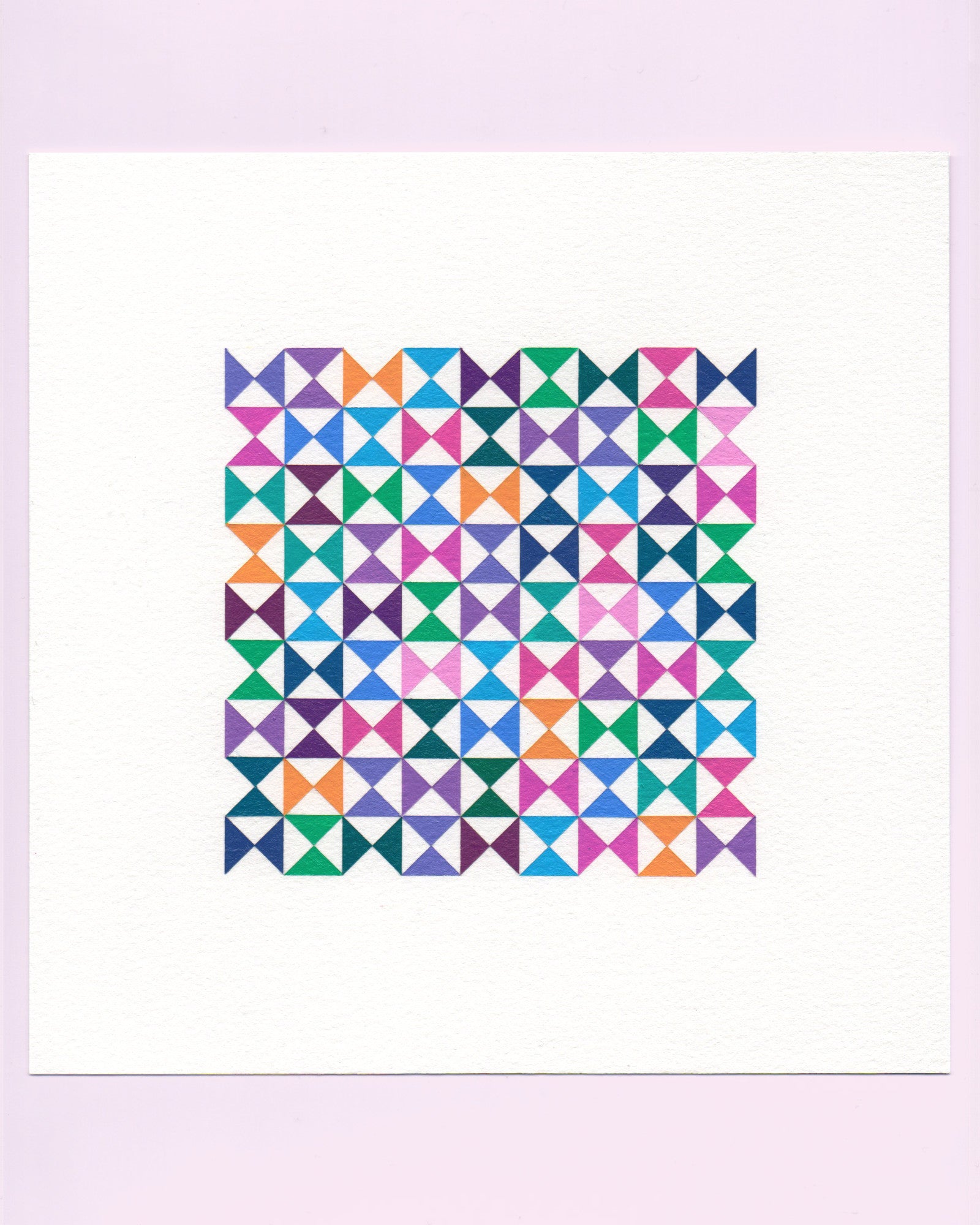 Bold, graphic multicoloured abstract painting with repeating geometric shapes, 29 August (060/365) by Victoria Mardon, 365: A Year in Colour series.