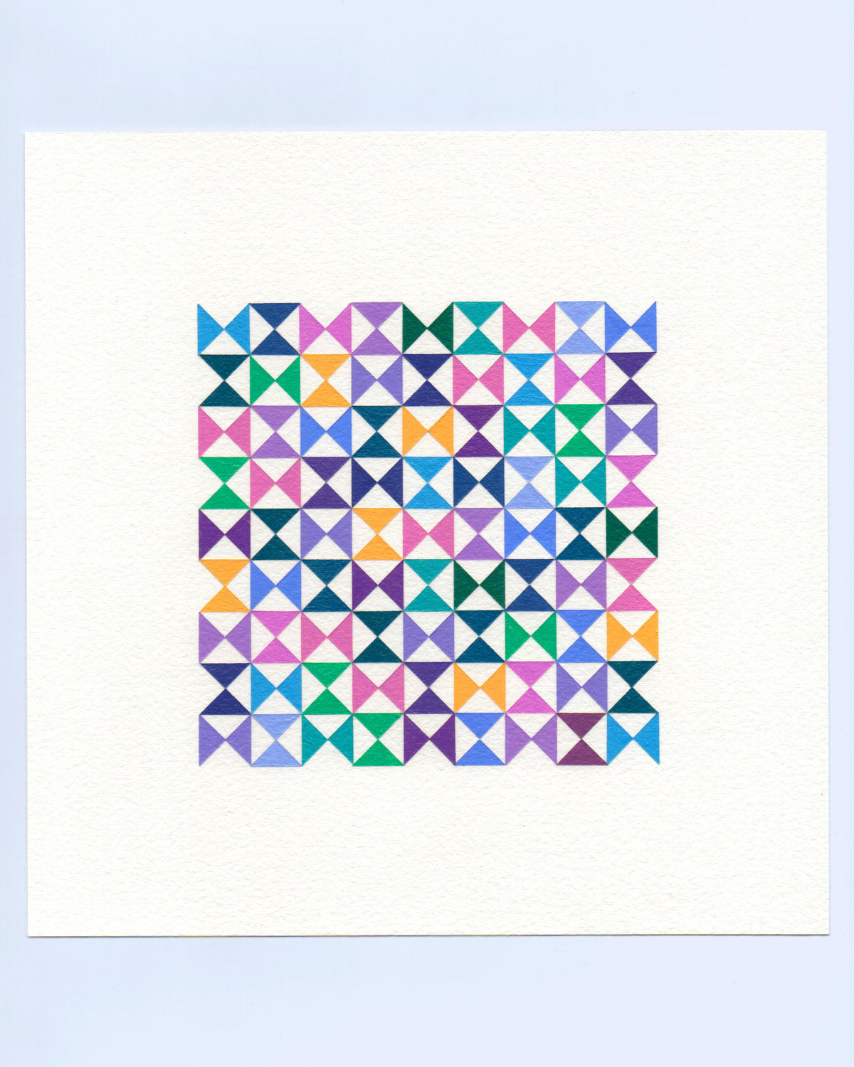 Bold, graphic multicoloured abstract painting with repeating geometric shapes, 29 November (152/365) by Victoria Mardon, 365: A Year in Colour series.