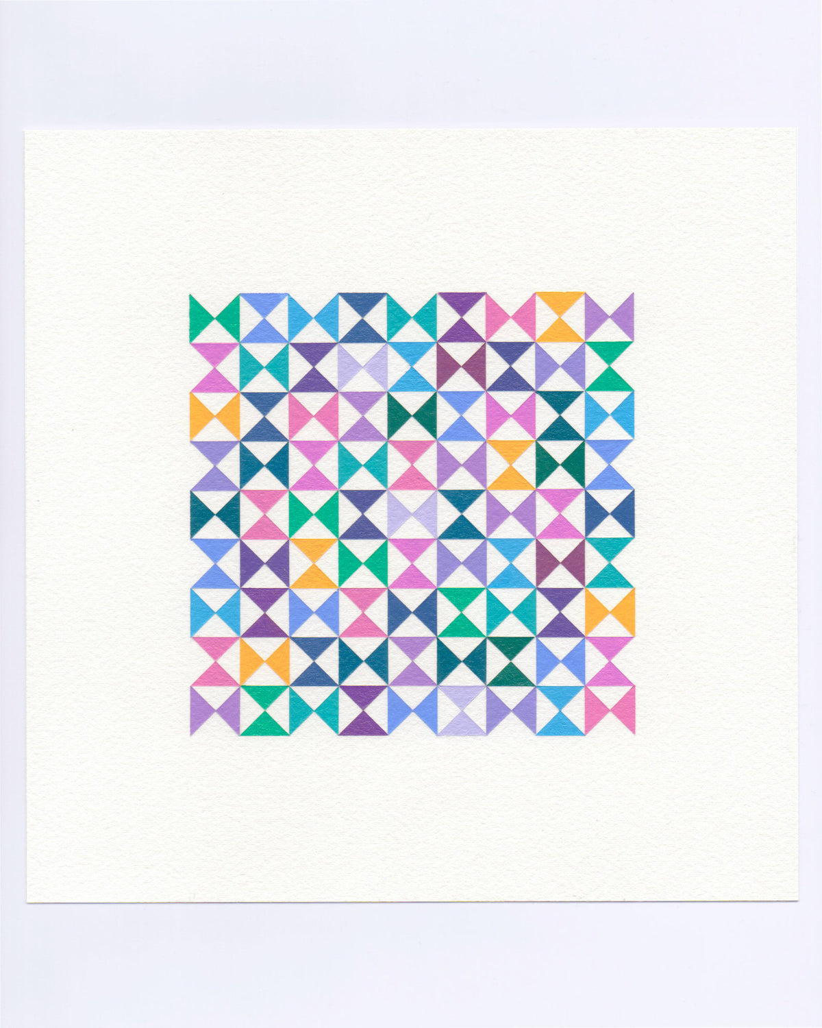 Bold, graphic multicoloured abstract painting with repeating geometric shapes, 29 October (121/365) by Victoria Mardon, 365: A Year in Colour series.