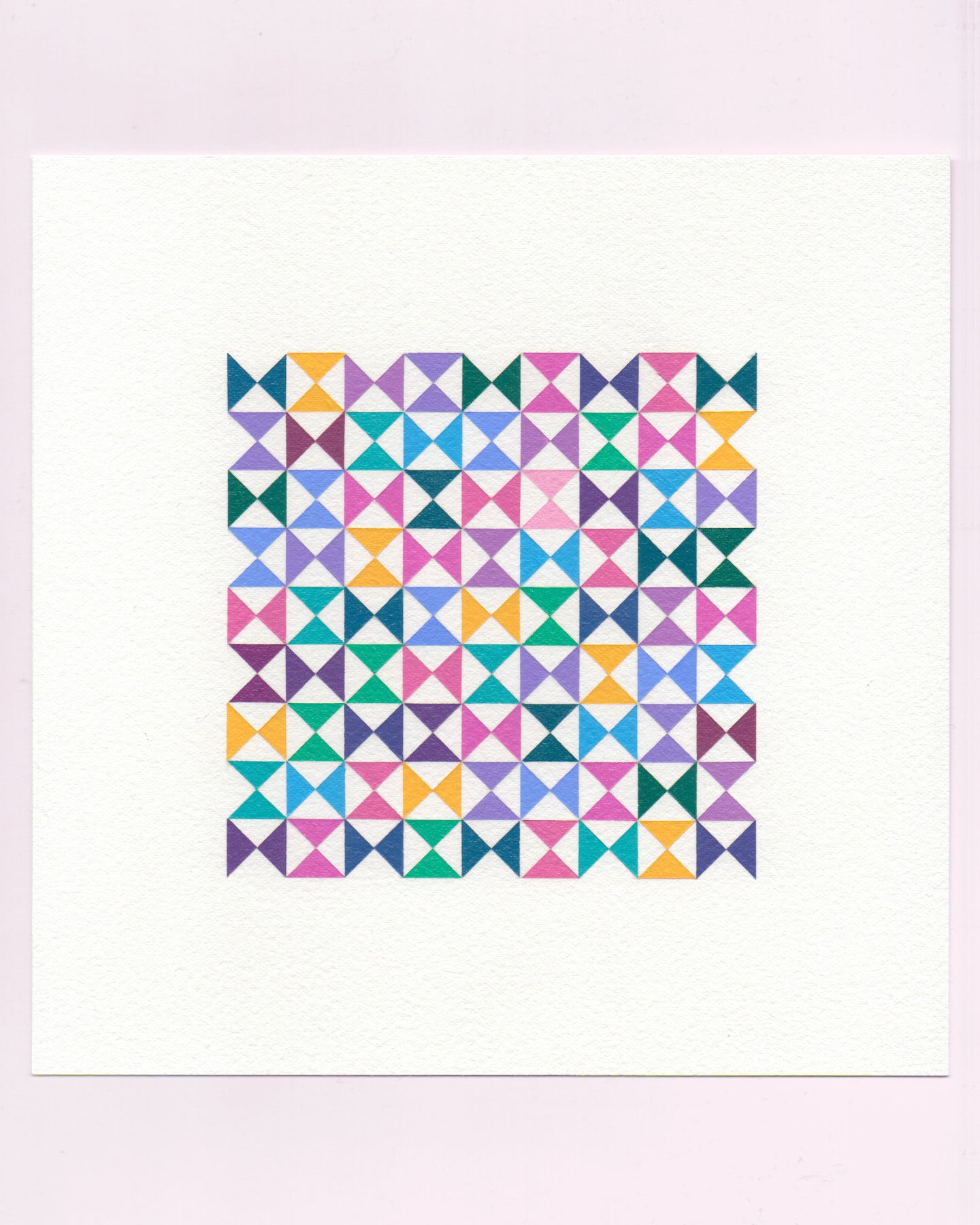 Bold, graphic multicoloured abstract painting with repeating geometric shapes, 30 July (030/365) by Victoria Mardon, 365: A Year in Colour series.